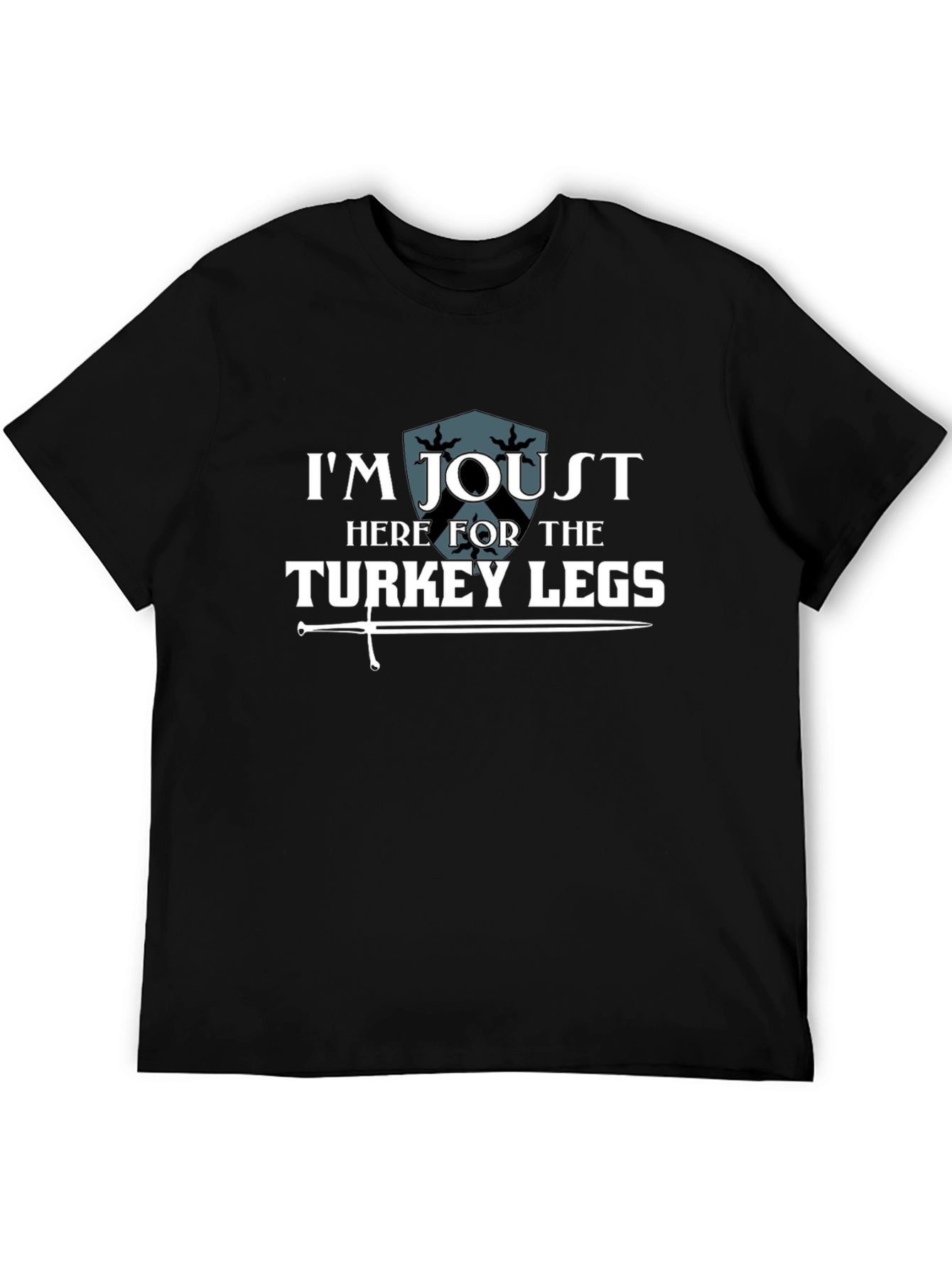 Jousting Turkey Legs Graphic Tee - Black Cotton T-Shirt
