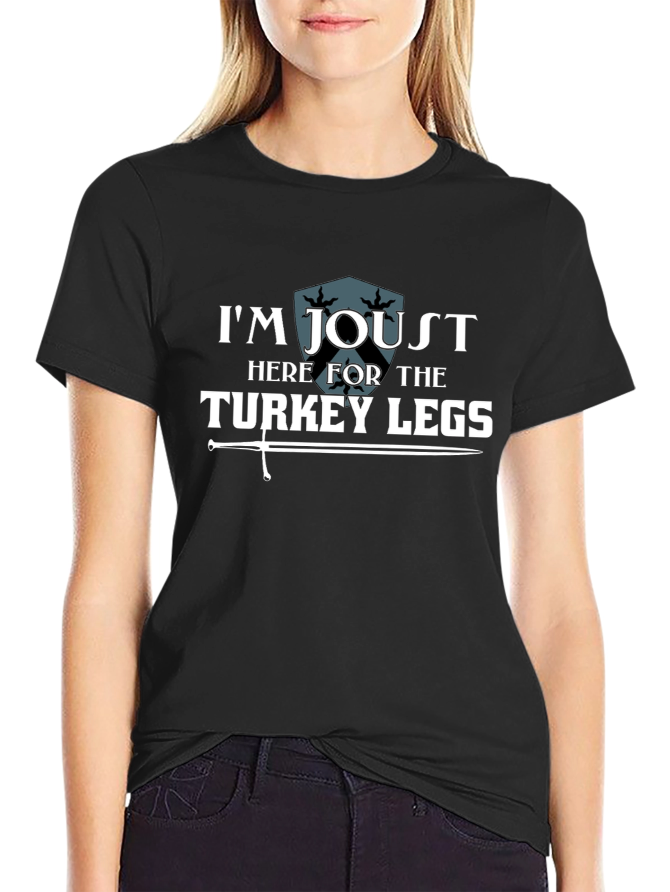Jousting Turkey Legs Graphic Tee - Black Cotton T-Shirt