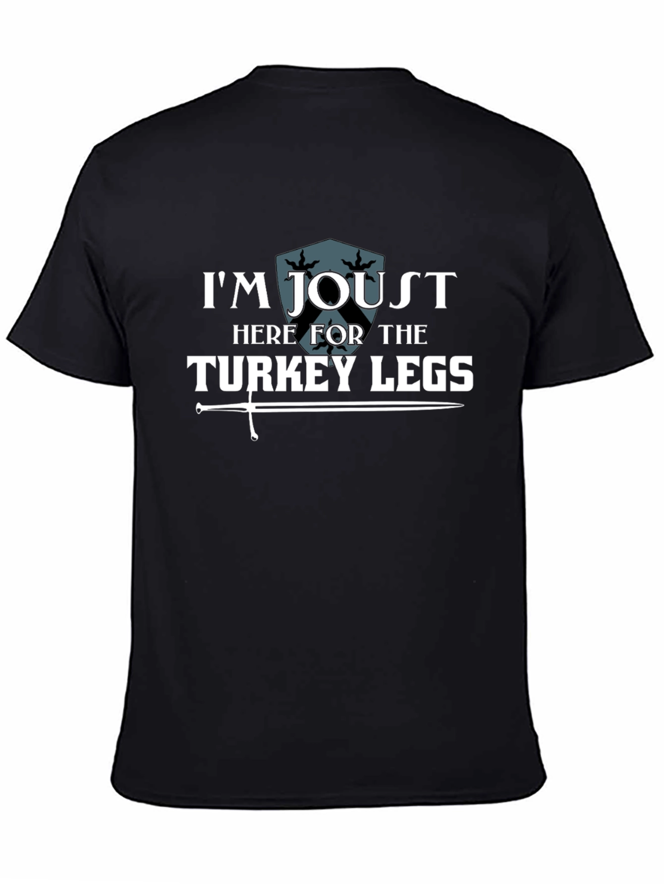 Jousting Turkey Legs Graphic Tee - Black Cotton T-Shirt
