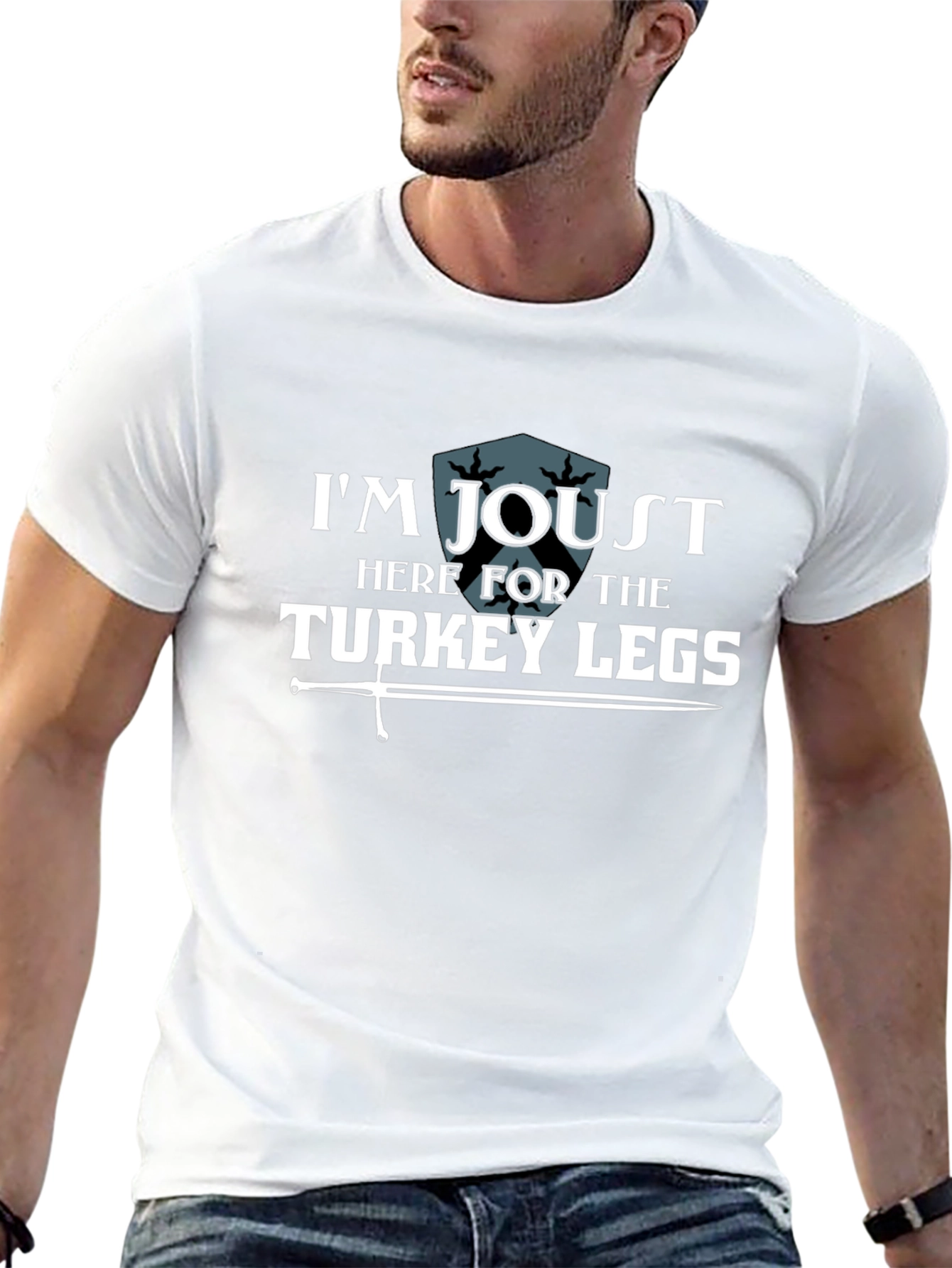 Jousting Turkey Legs Graphic Tee - Black Cotton T-Shirt