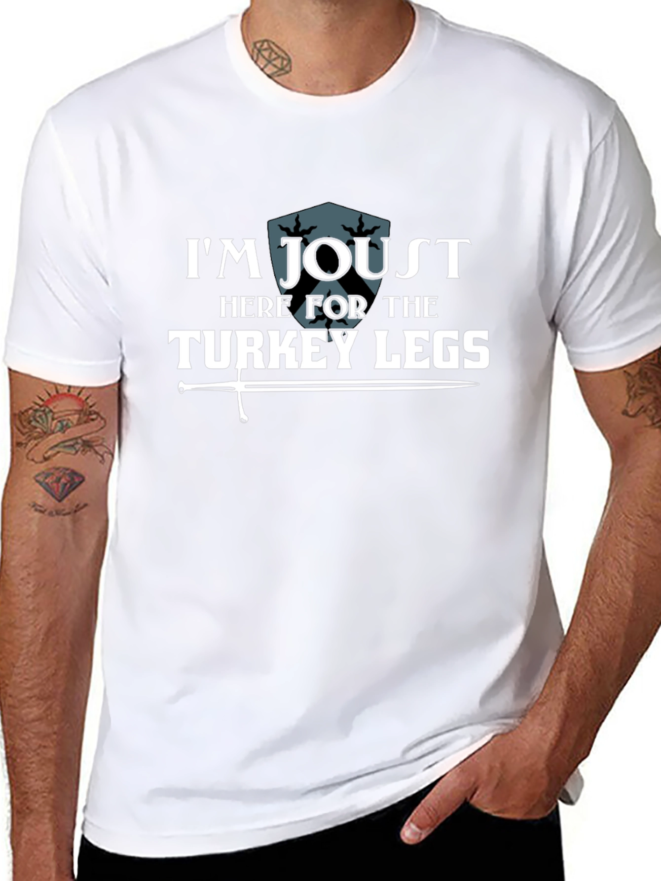 Jousting Turkey Legs Graphic Tee - Black Cotton T-Shirt