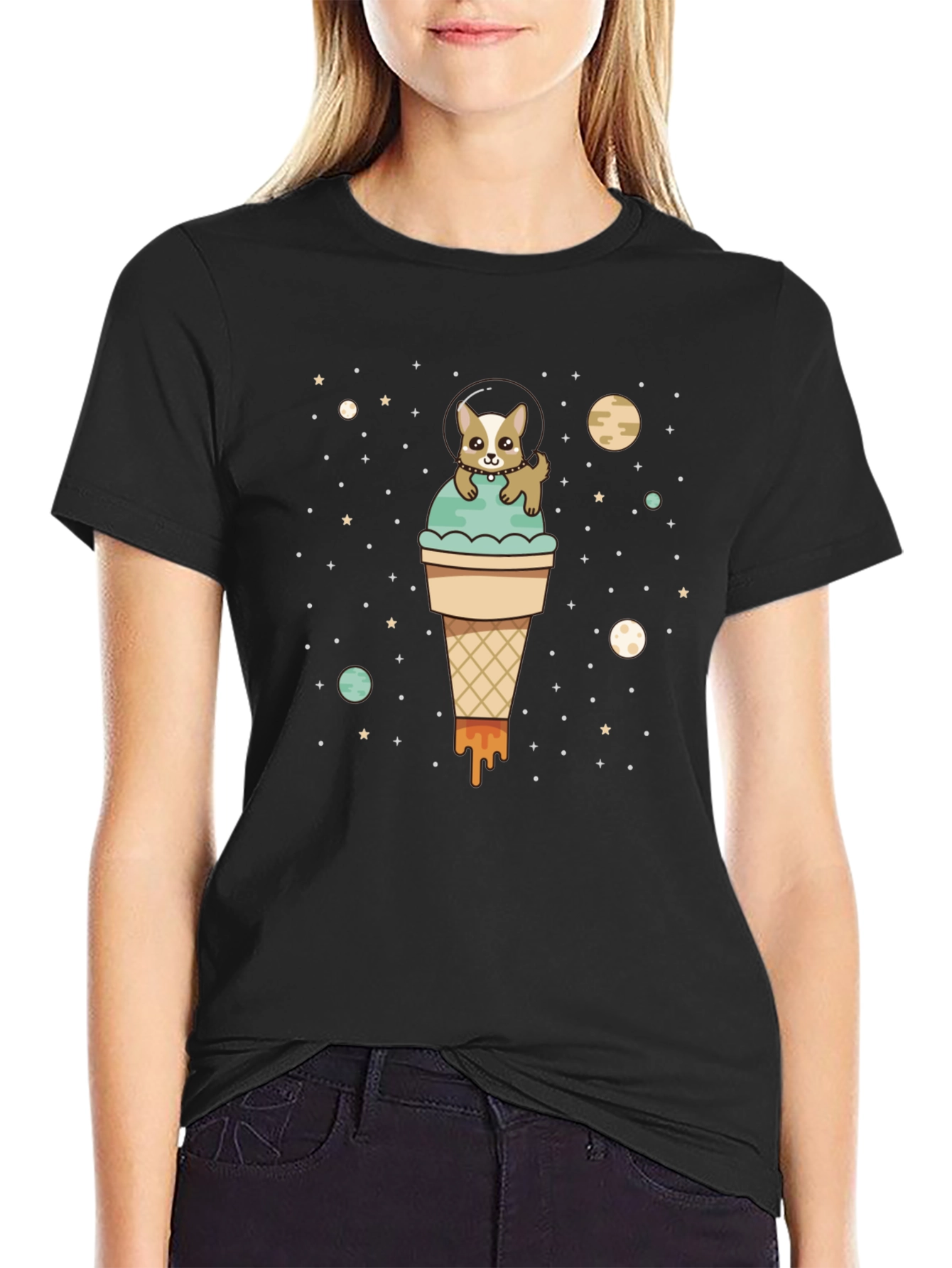 Dog in Space Ice Cream T-Shirt
