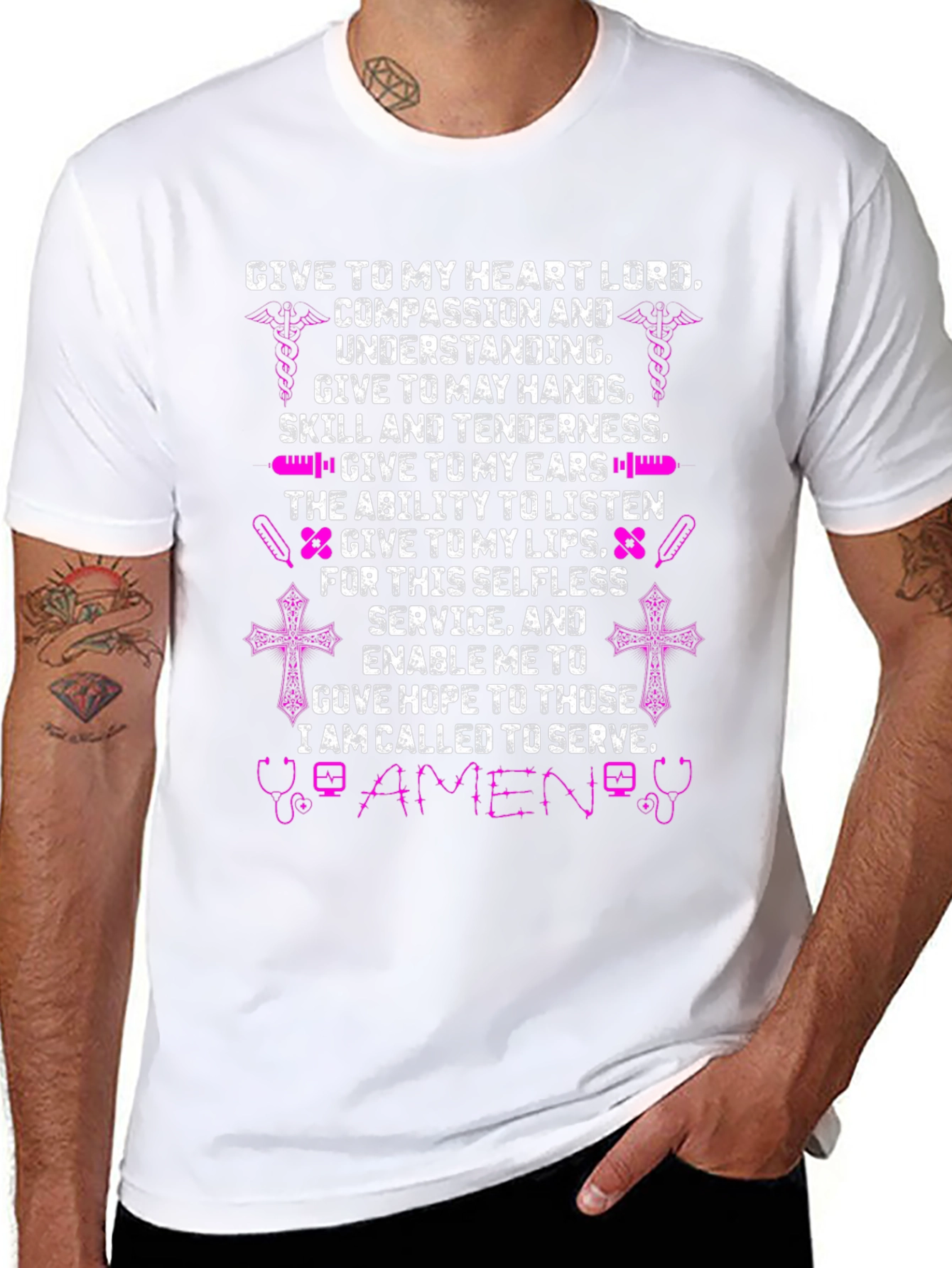 Nurses Prayer T-Shirt - Compassion Skill Service