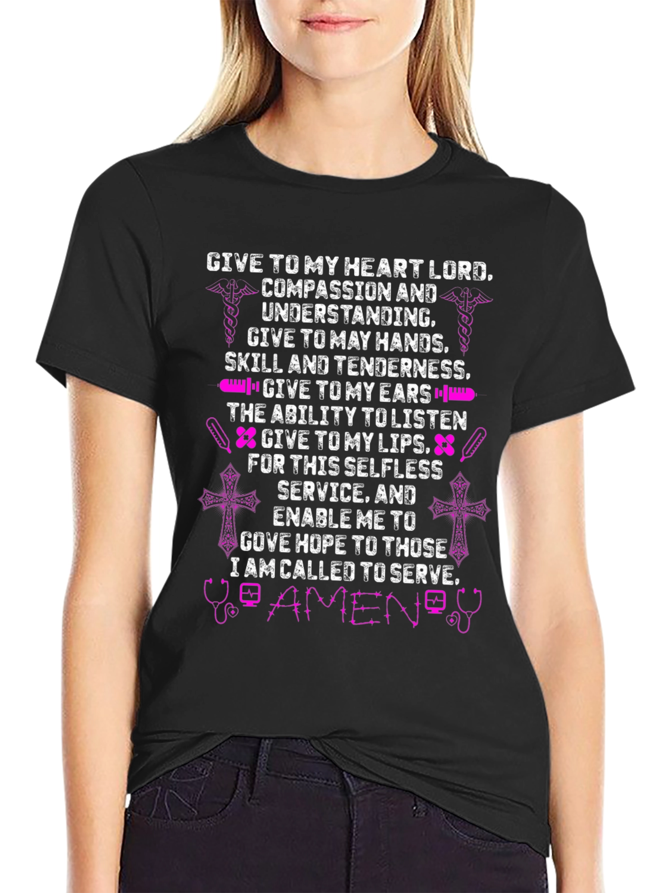 Nurses Prayer T-Shirt - Compassion Skill Service