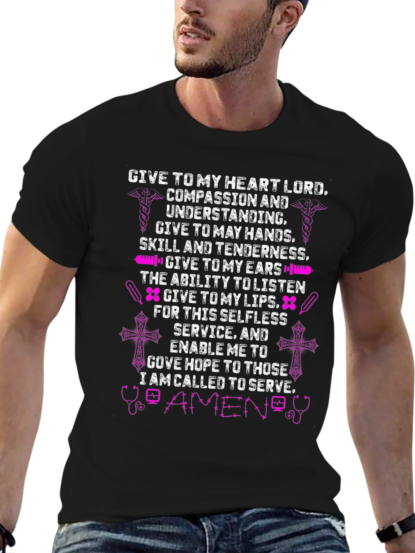 Nurses Prayer T-Shirt - Compassion Skill Service