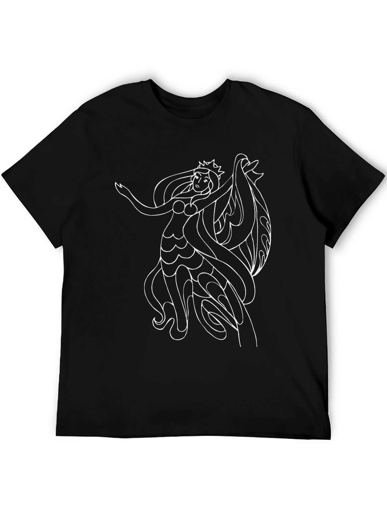 Black T-Shirt with Mermaid Graphic