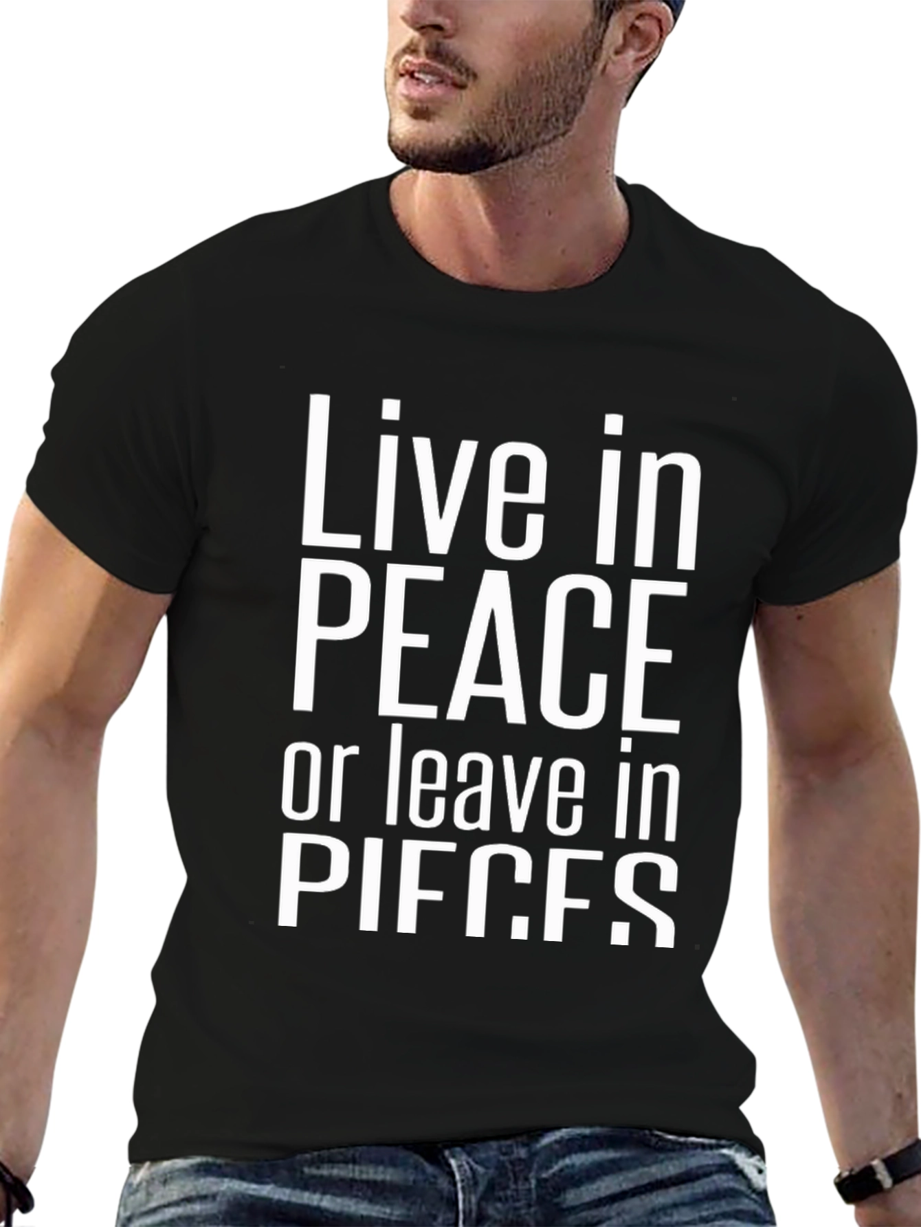 Live in Peace or Pieces Graphic Tee