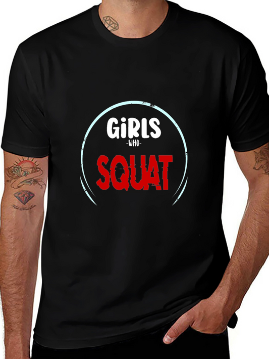 Girls Who Squat Black T-Shirt