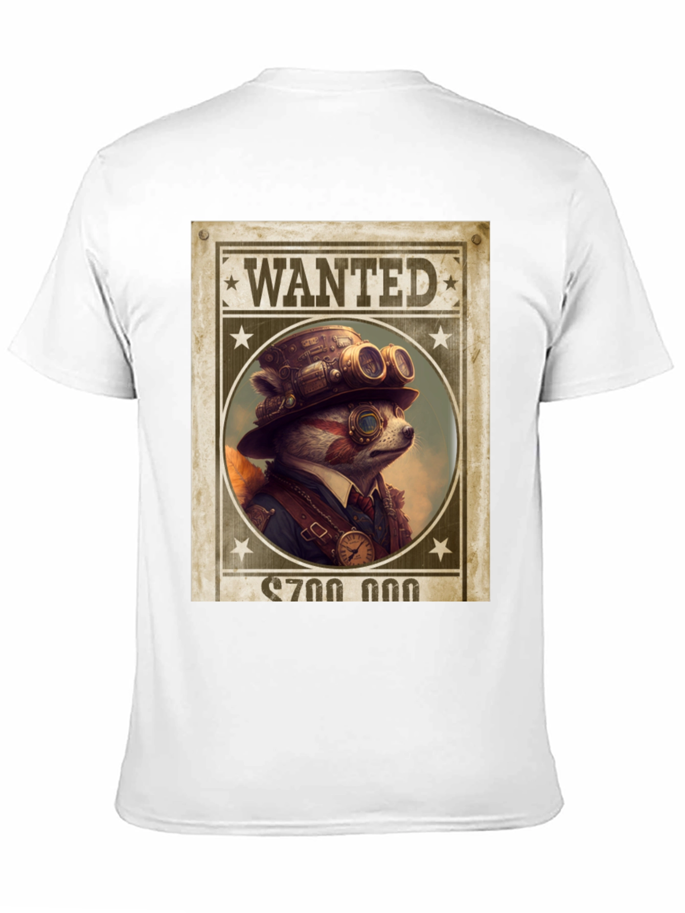 Steampunk Raccoon Wanted T-Shirt