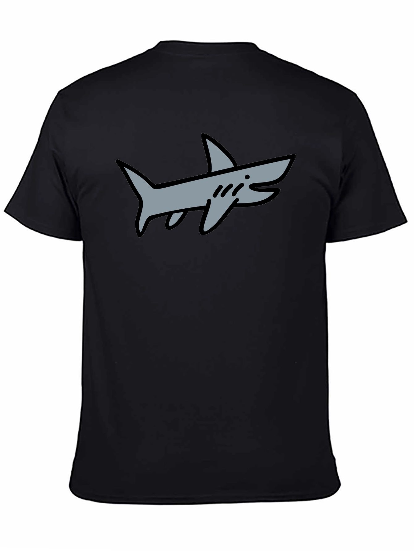 Shark Graphic Tee - Black Cotton Blend