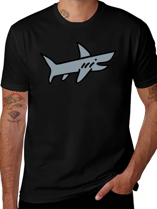 Shark Graphic Tee - Black Cotton Blend