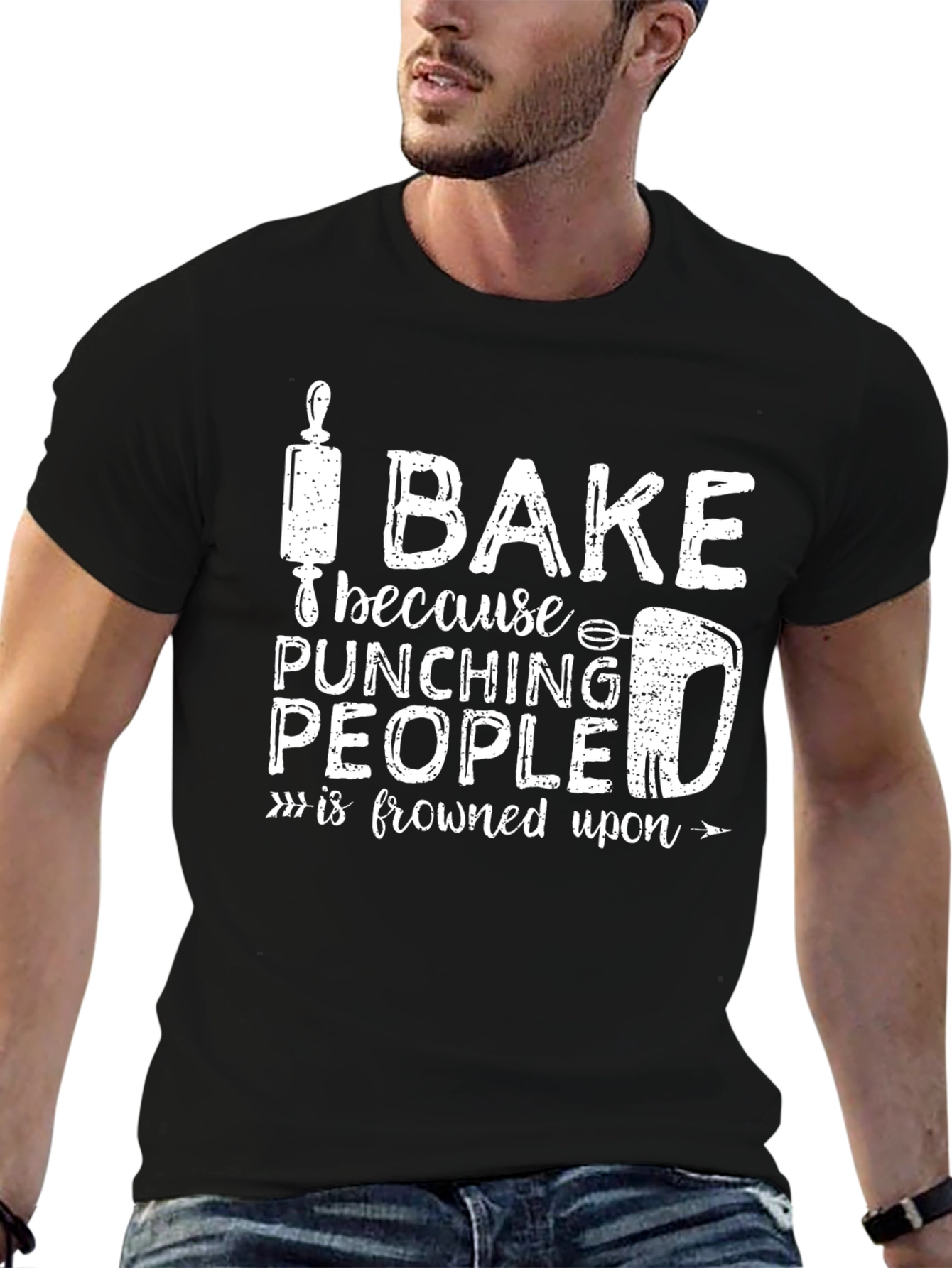 I Bake Because Punching People is Frowned Upon T-Shirt
