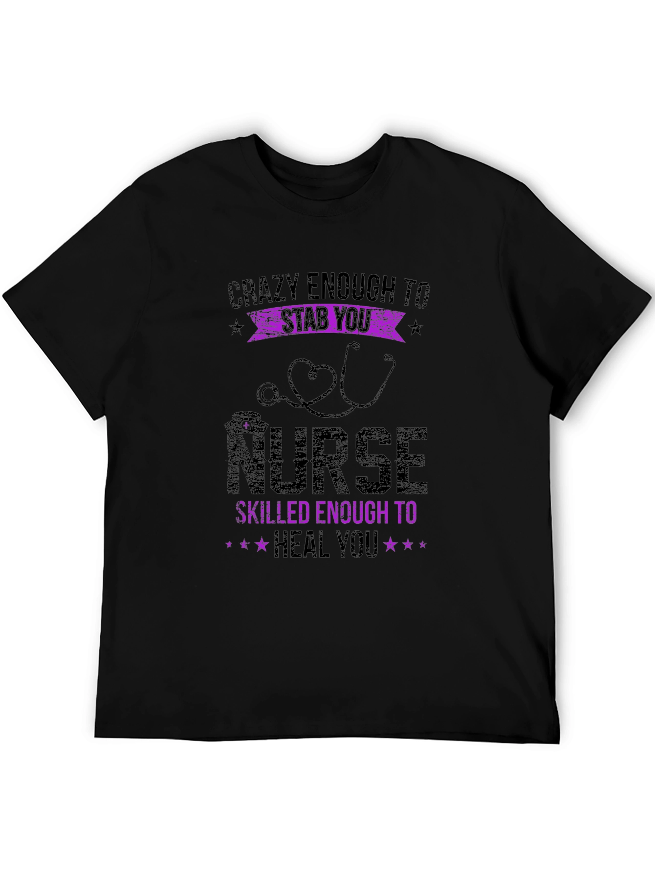 Crazy Enough Nurse Graphic T-Shirt