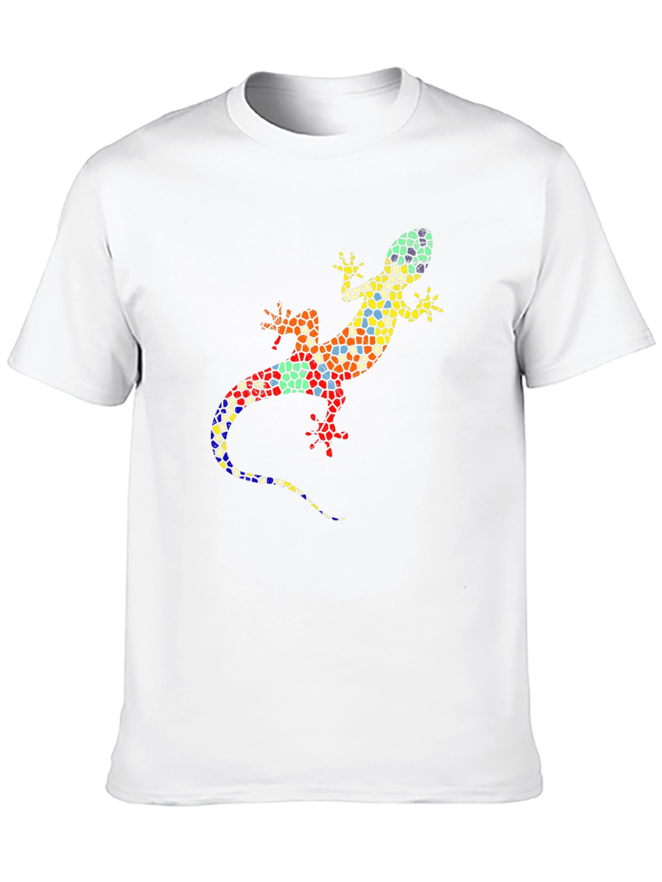 Mosaic Lizard Graphic Tee - Stylish Black T-Shirt