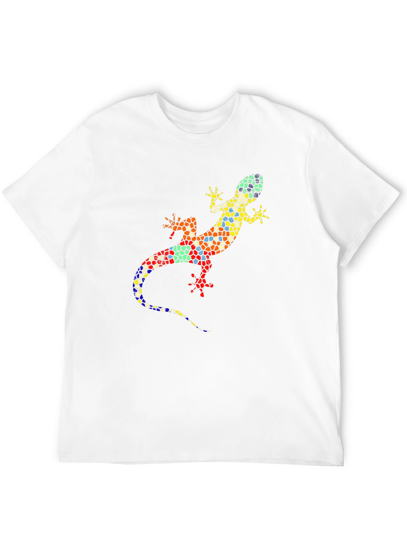 Mosaic Lizard Graphic Tee - Stylish Black T-Shirt