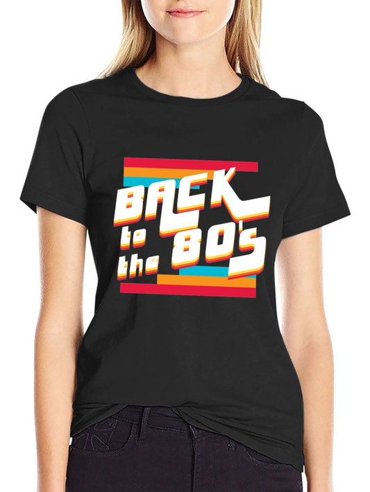 Retro 80s Graphic Tee - Black Nostalgic T-Shirt