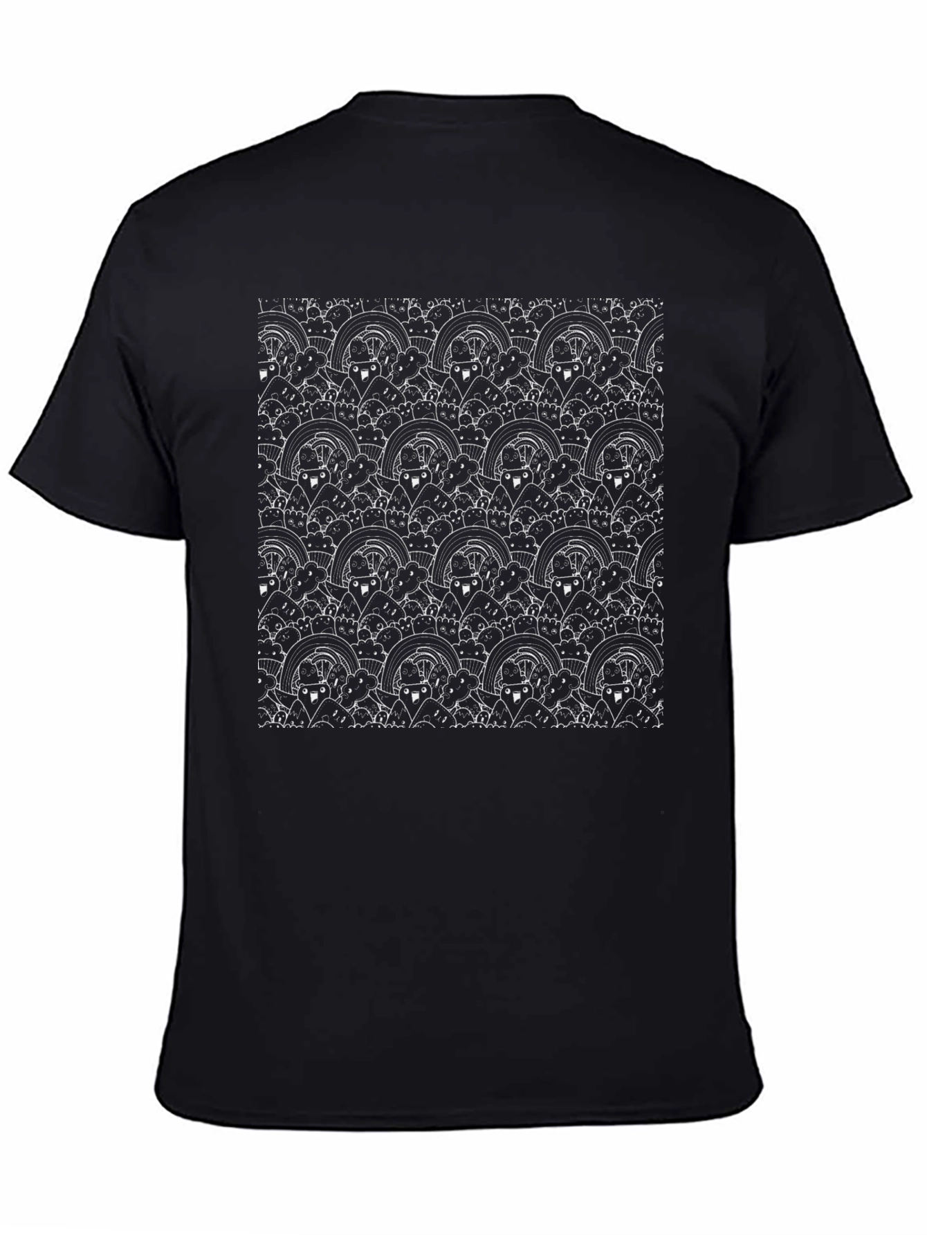 Patterned Cartoon Character Graphic Tee