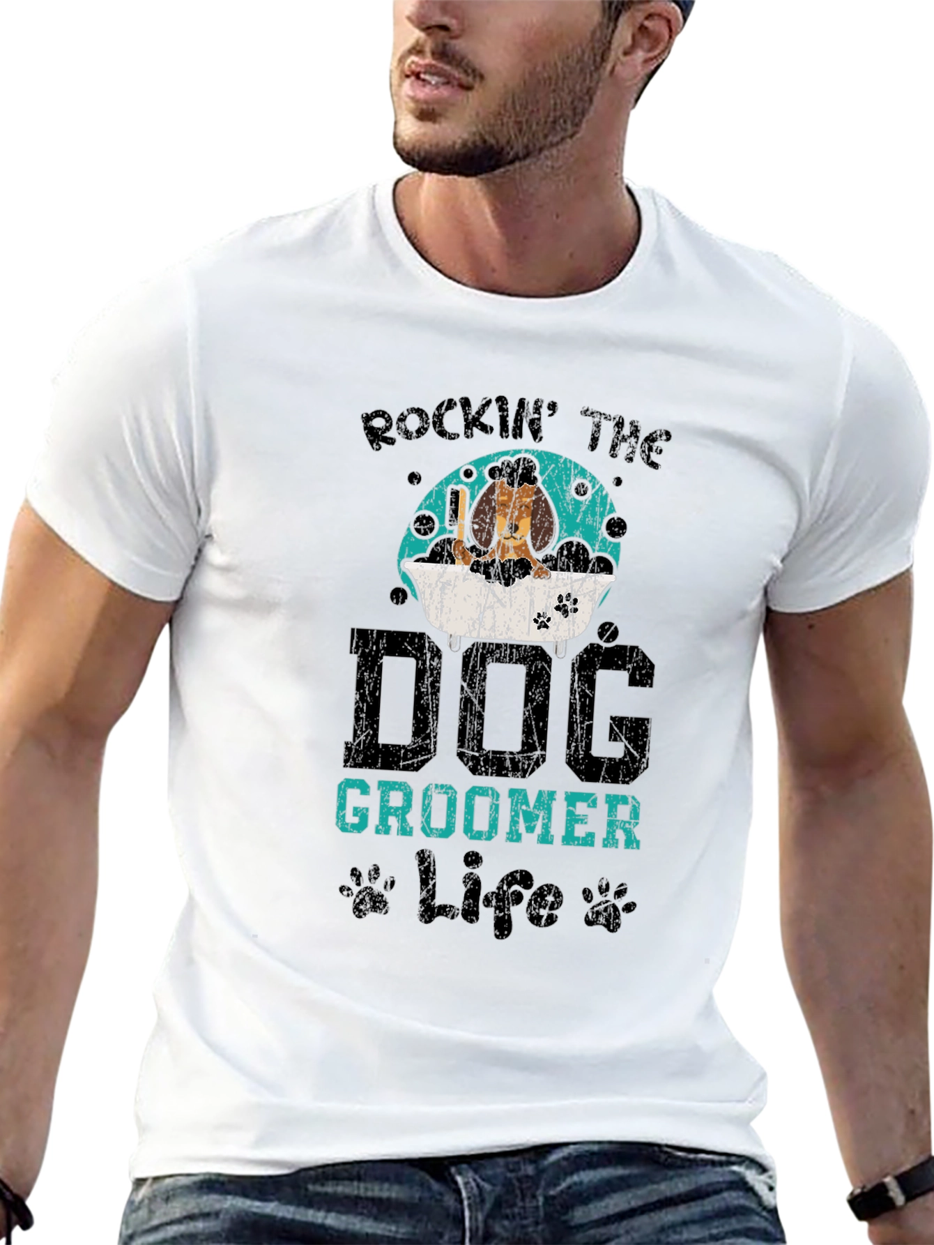 Rockin Dog Groomer Life Graphic Tee