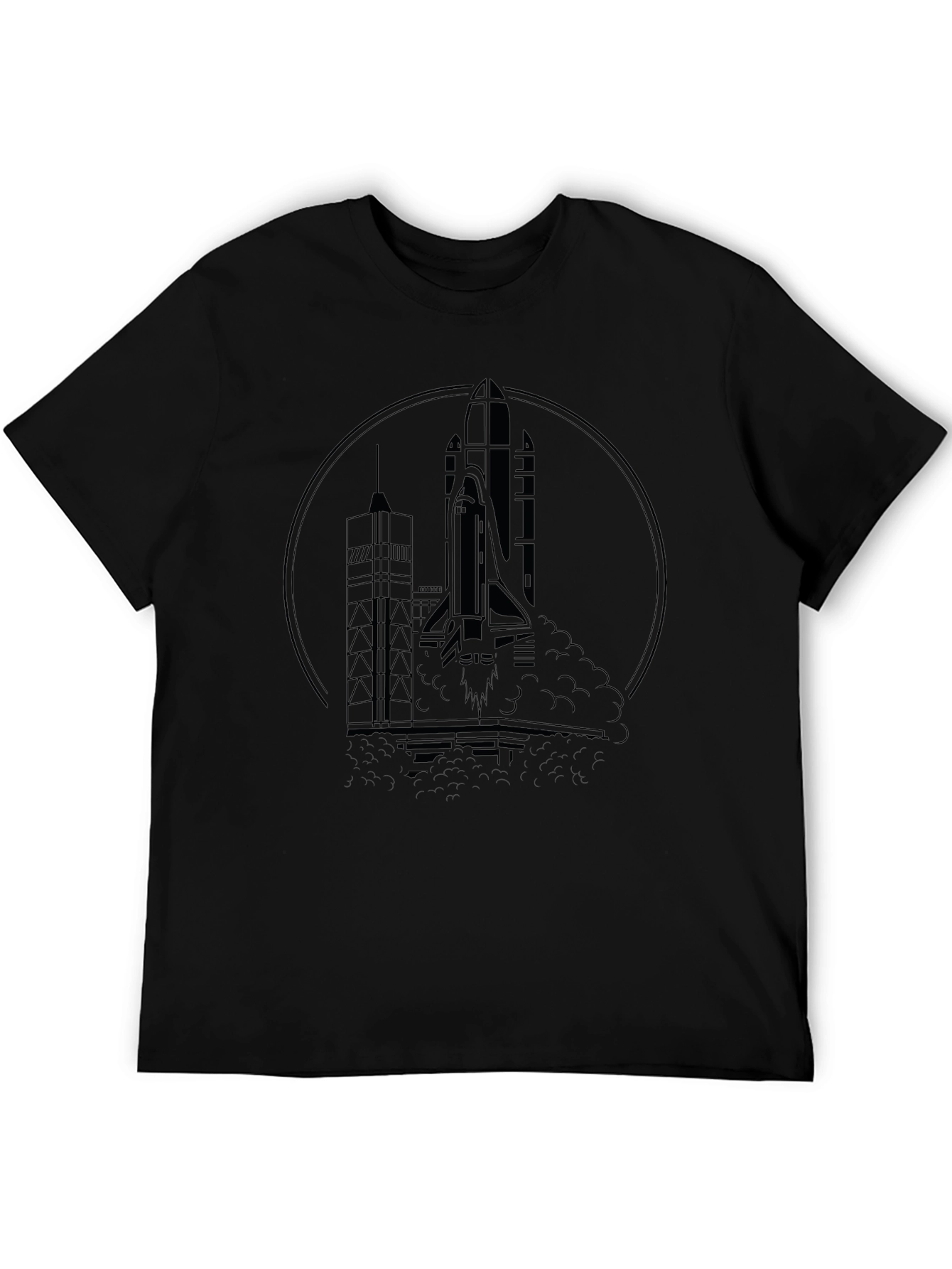 Rocket Launch Graphic Black T-Shirt