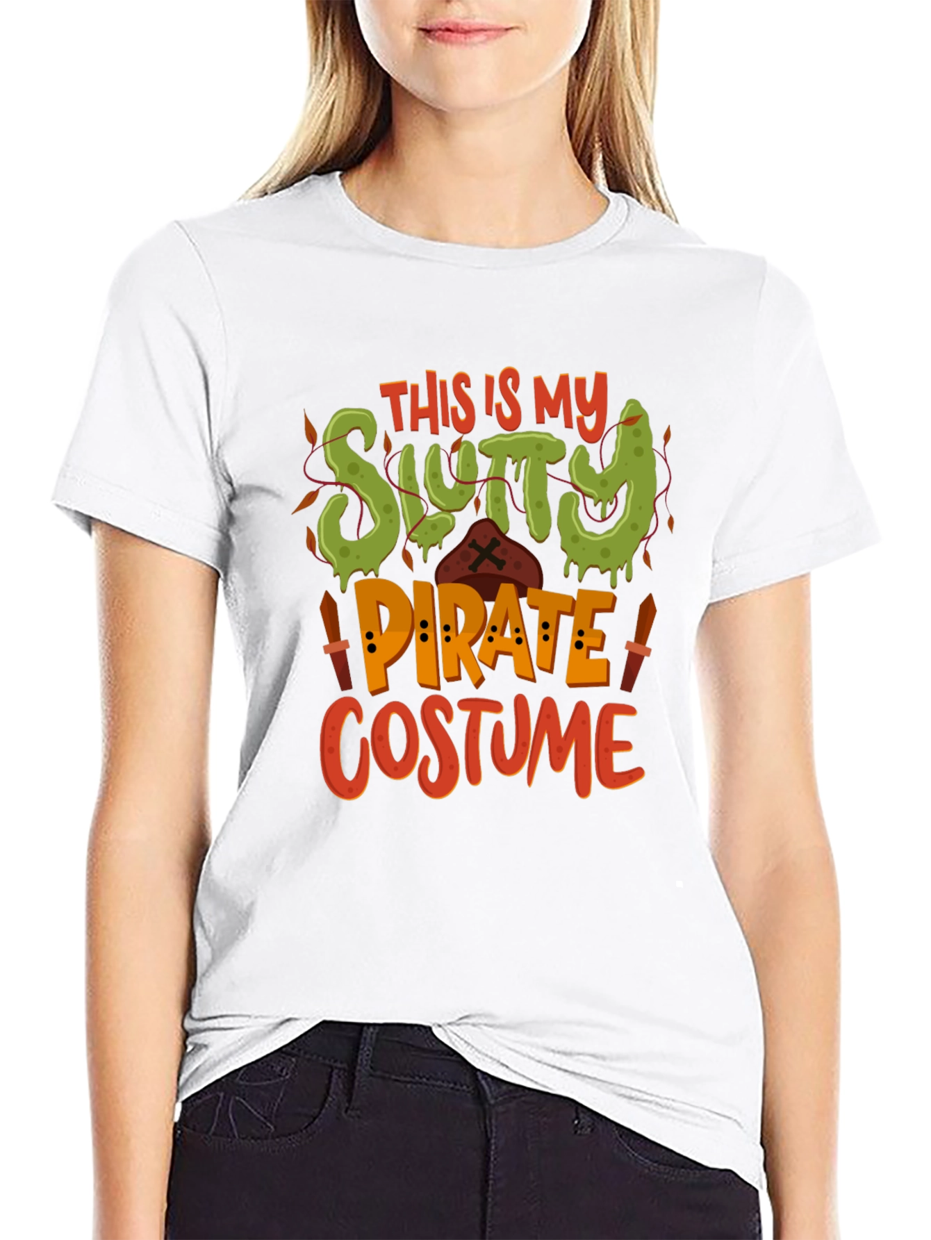 Slutty Pirate Costume T-Shirt - Halloween Tee
