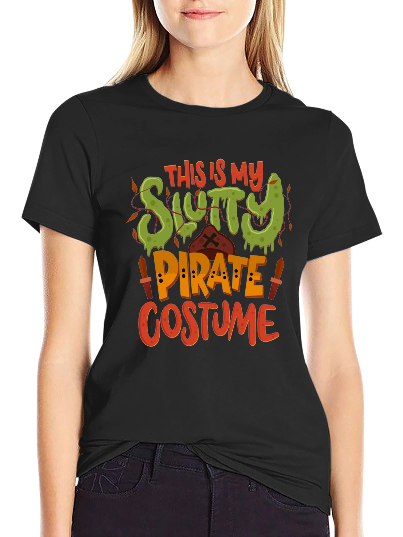 Slutty Pirate Costume T-Shirt - Halloween Tee