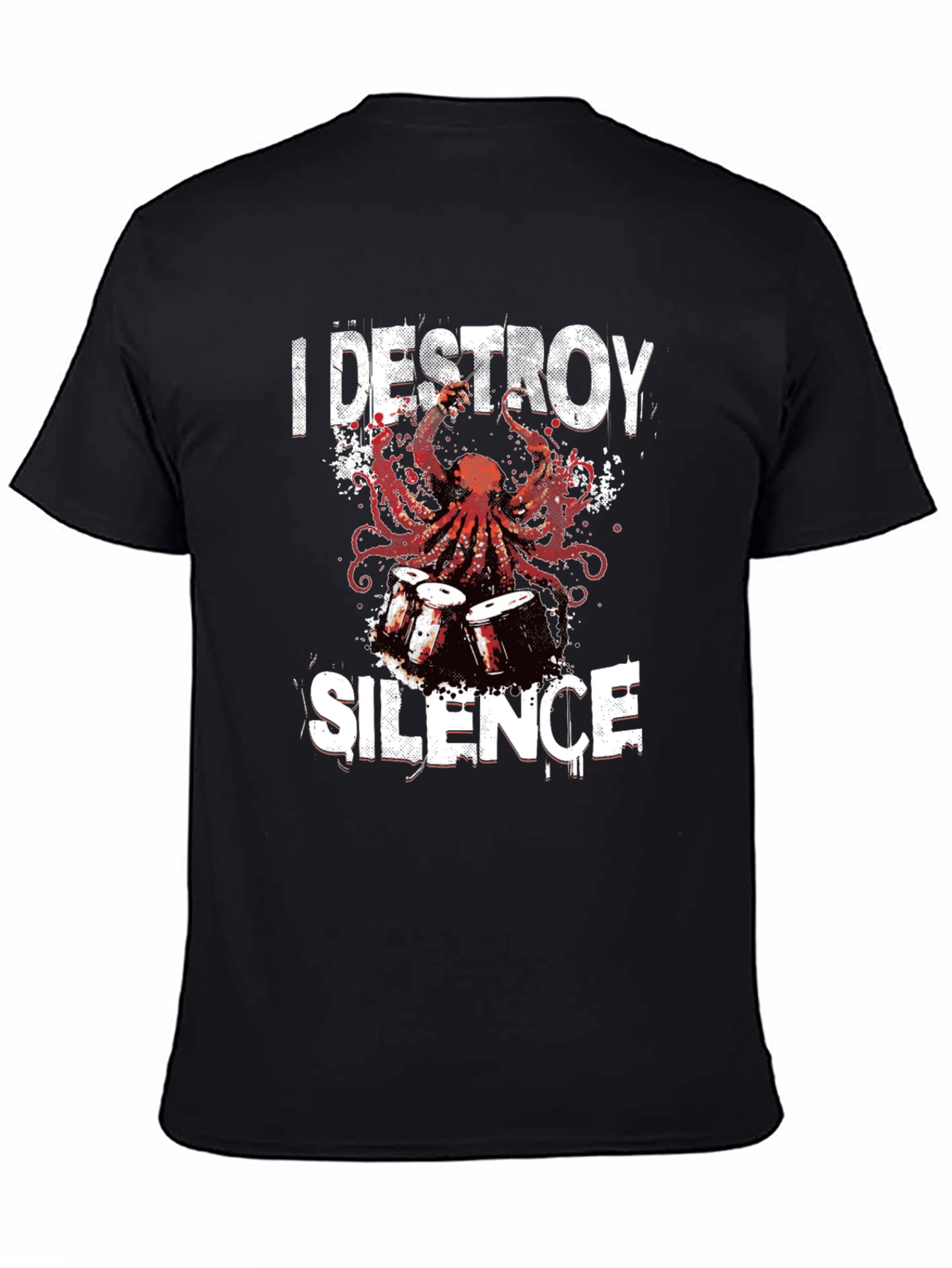 Destroy Silence Octopus Drums Graphic T-Shirt