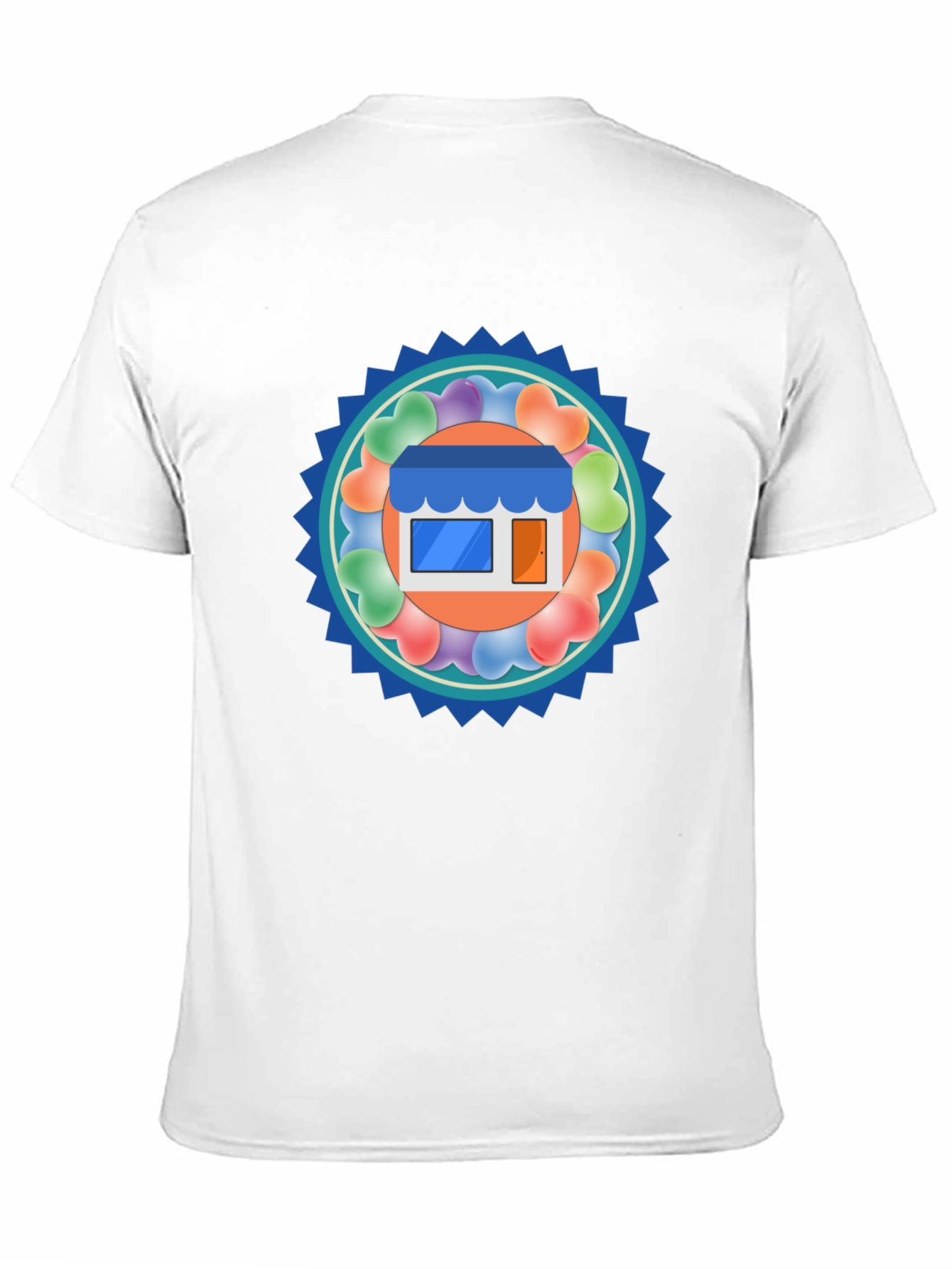 Trendy Black T-Shirt with Storefront Graphic