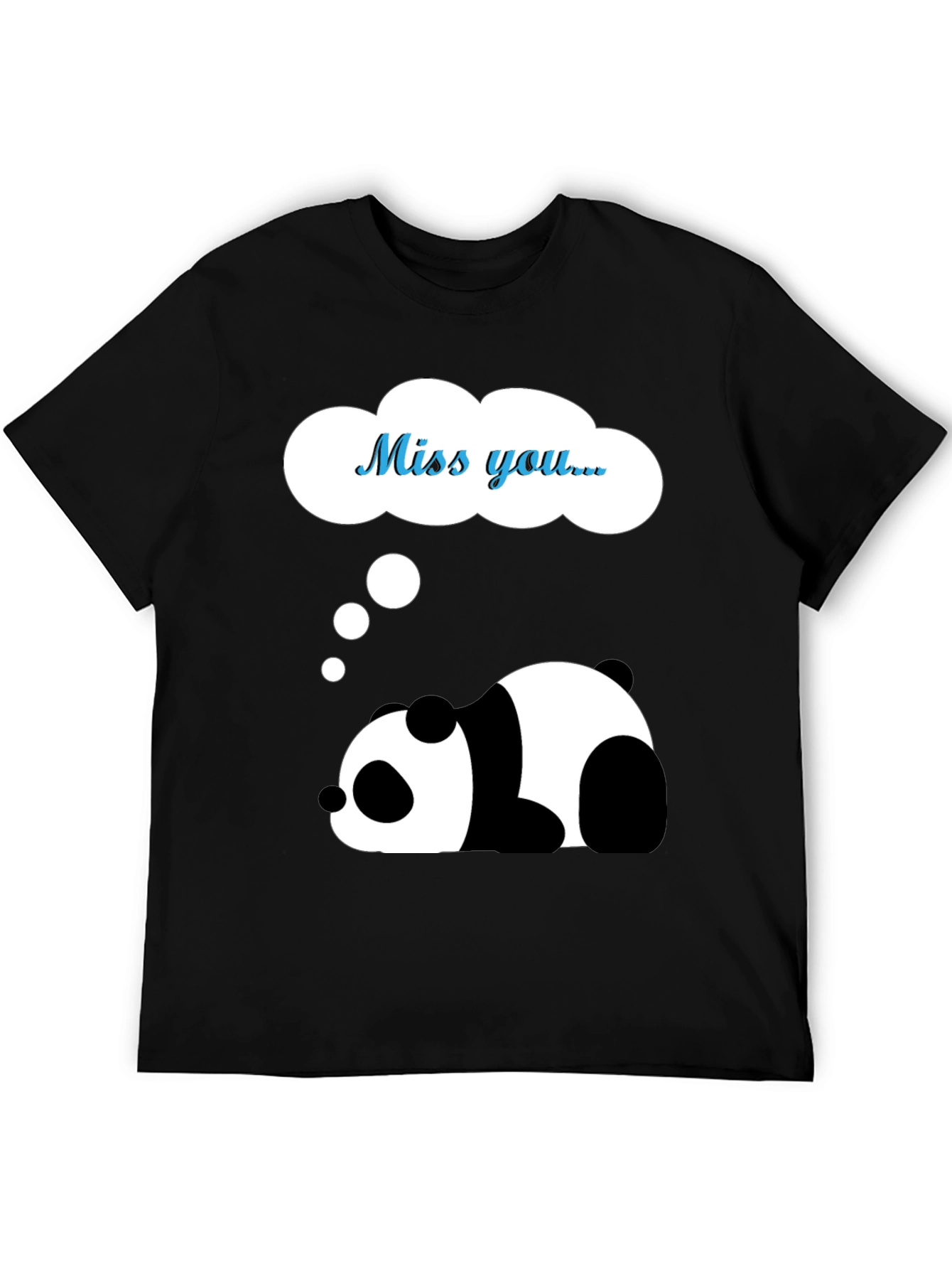 Miss You Panda Graphic Tee - Black