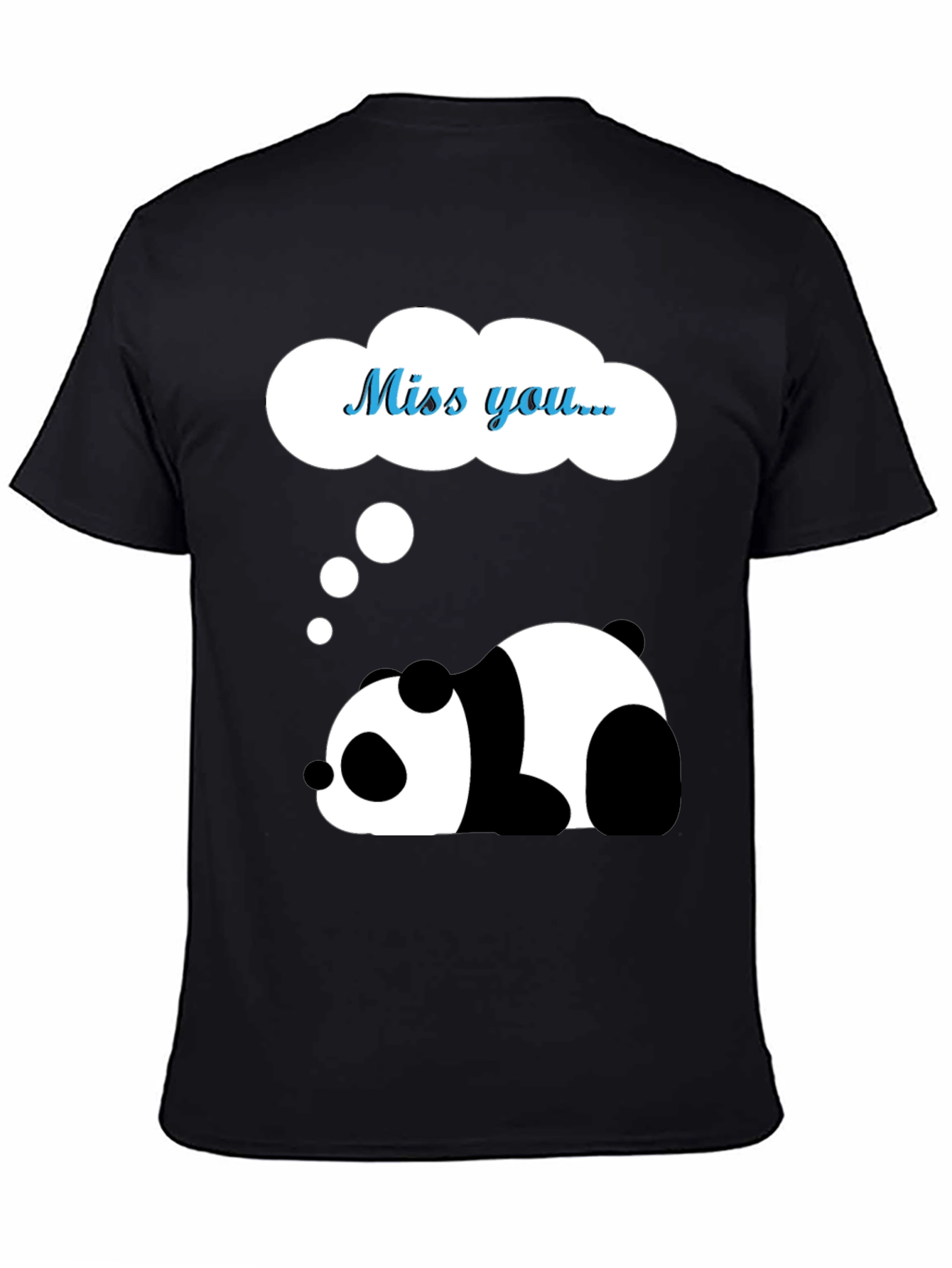 Miss You Panda Graphic Tee - Black