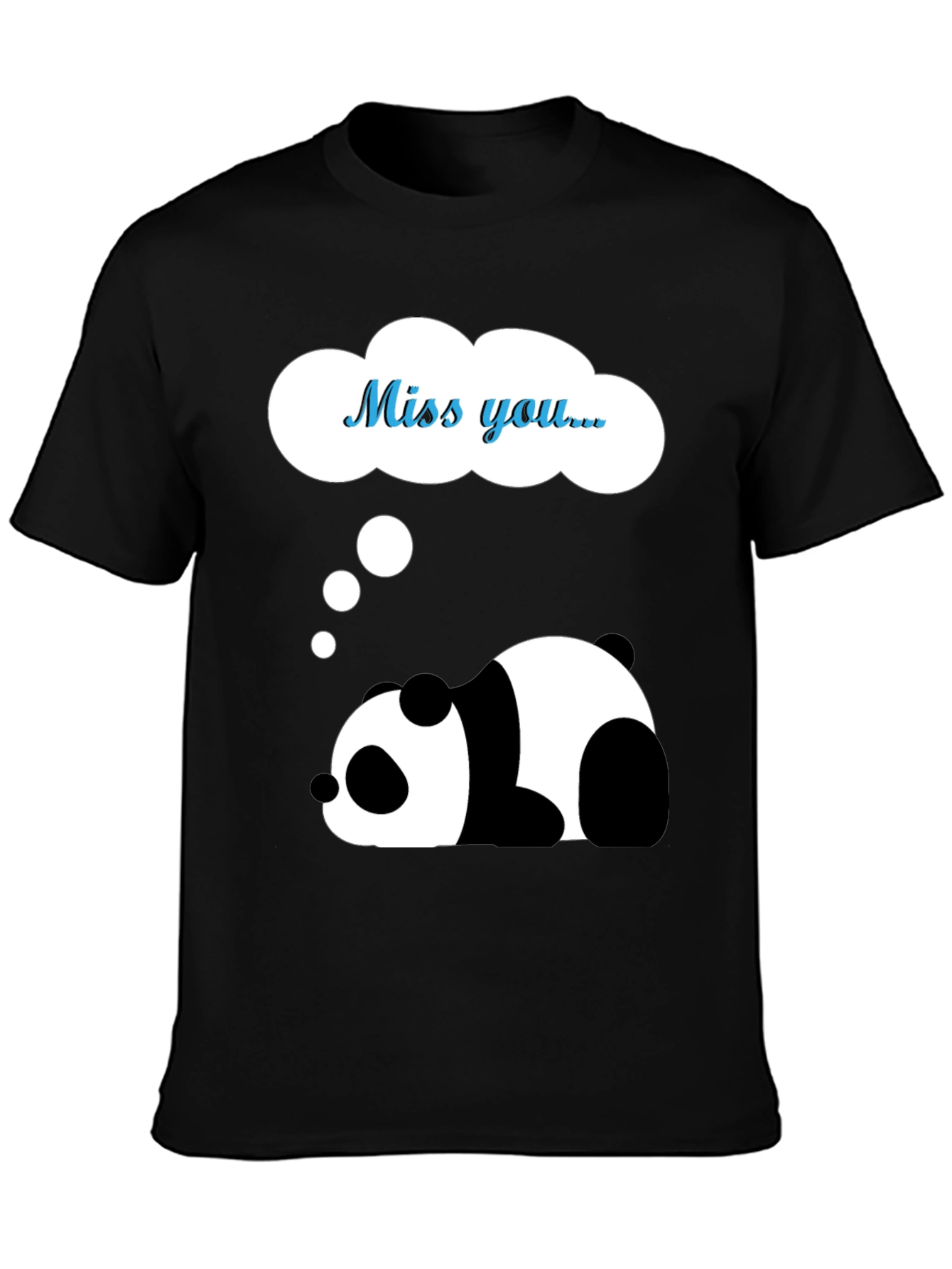 Miss You Panda Graphic Tee - Black