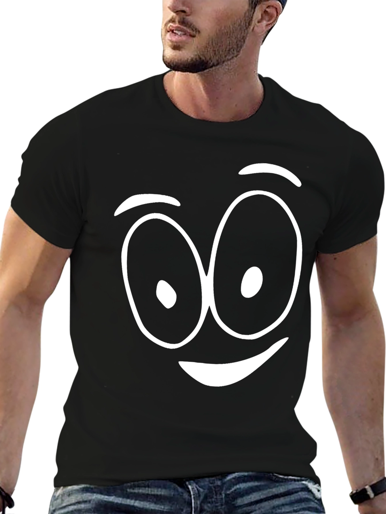 Funny Face Graphic Black T-Shirt