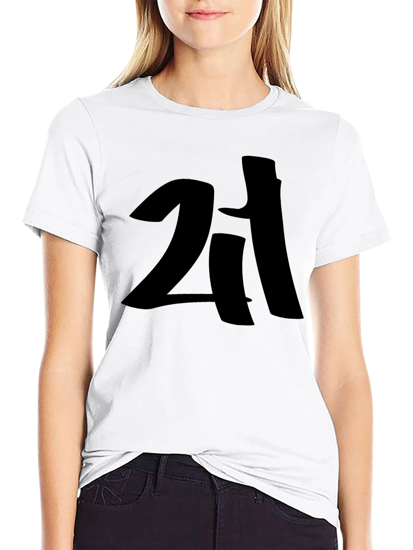 Mens Black Graphic T-Shirt - Bold Number Design