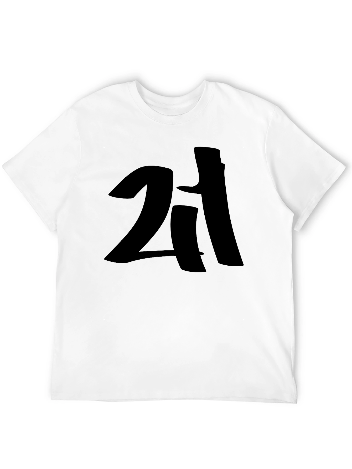 Mens Black Graphic T-Shirt - Bold Number Design