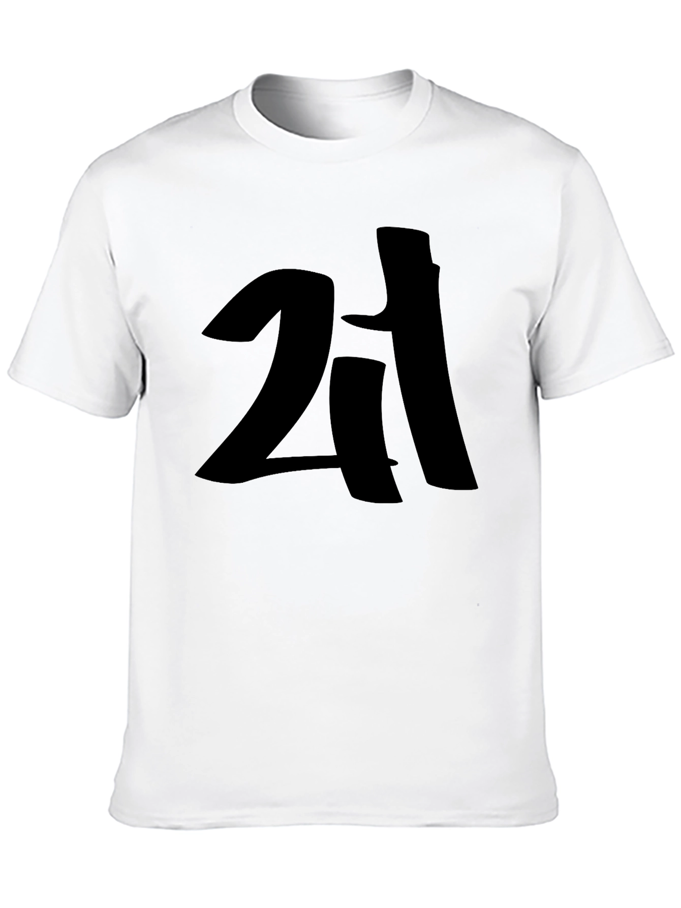 Mens Black Graphic T-Shirt - Bold Number Design