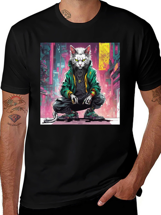 Urban Cat Graphic Tee - Cool Streetwear Style