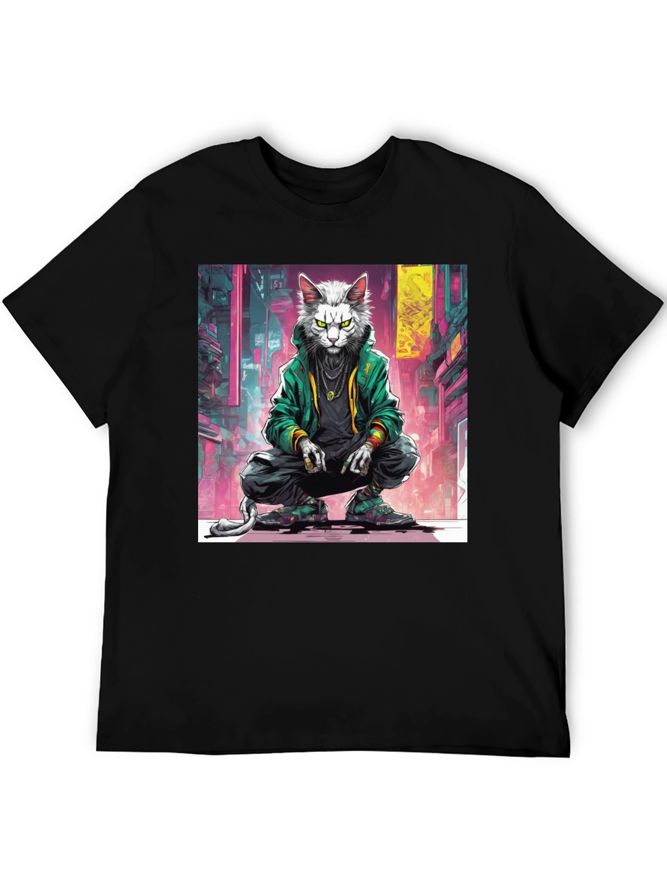 Urban Cat Graphic Tee - Cool Streetwear Style