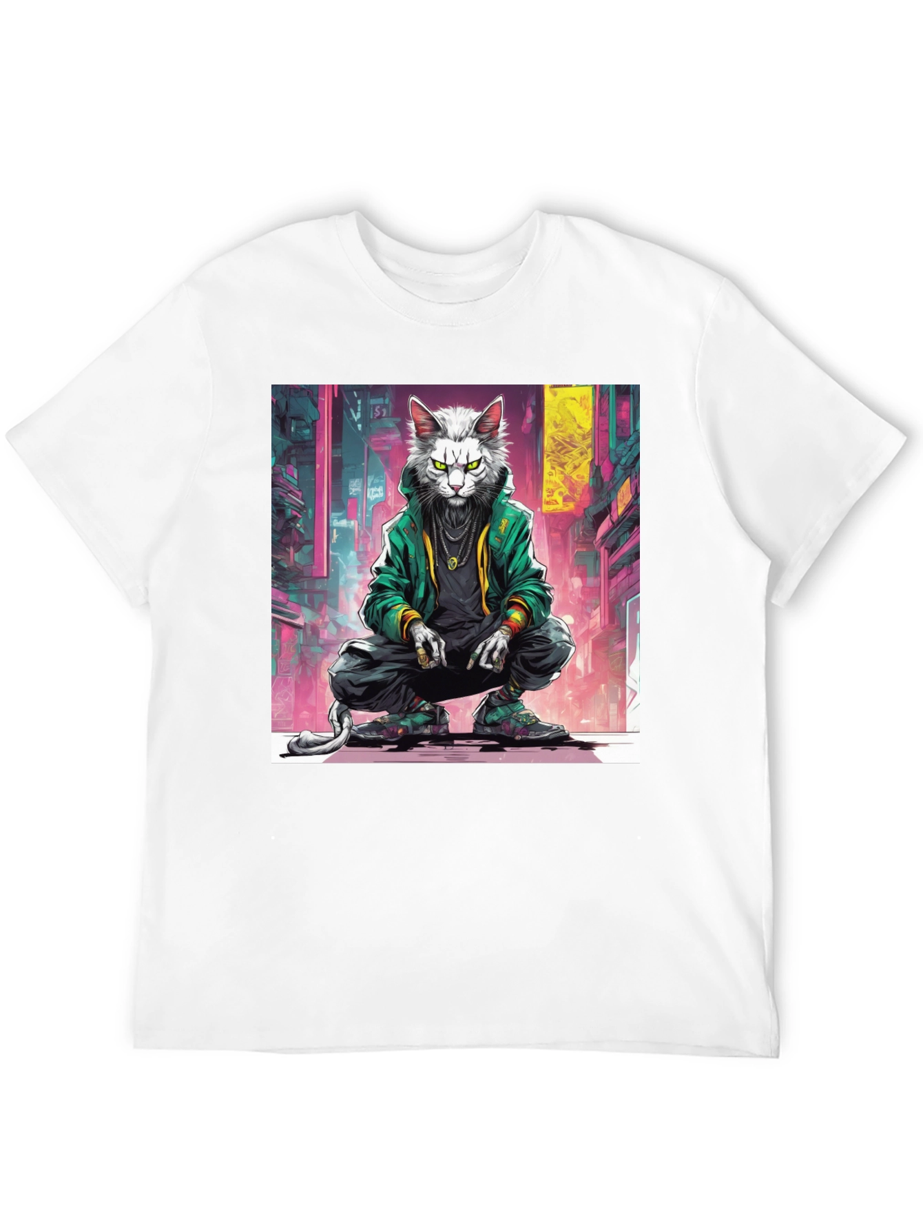 Urban Cat Graphic Tee - Cool Streetwear Style