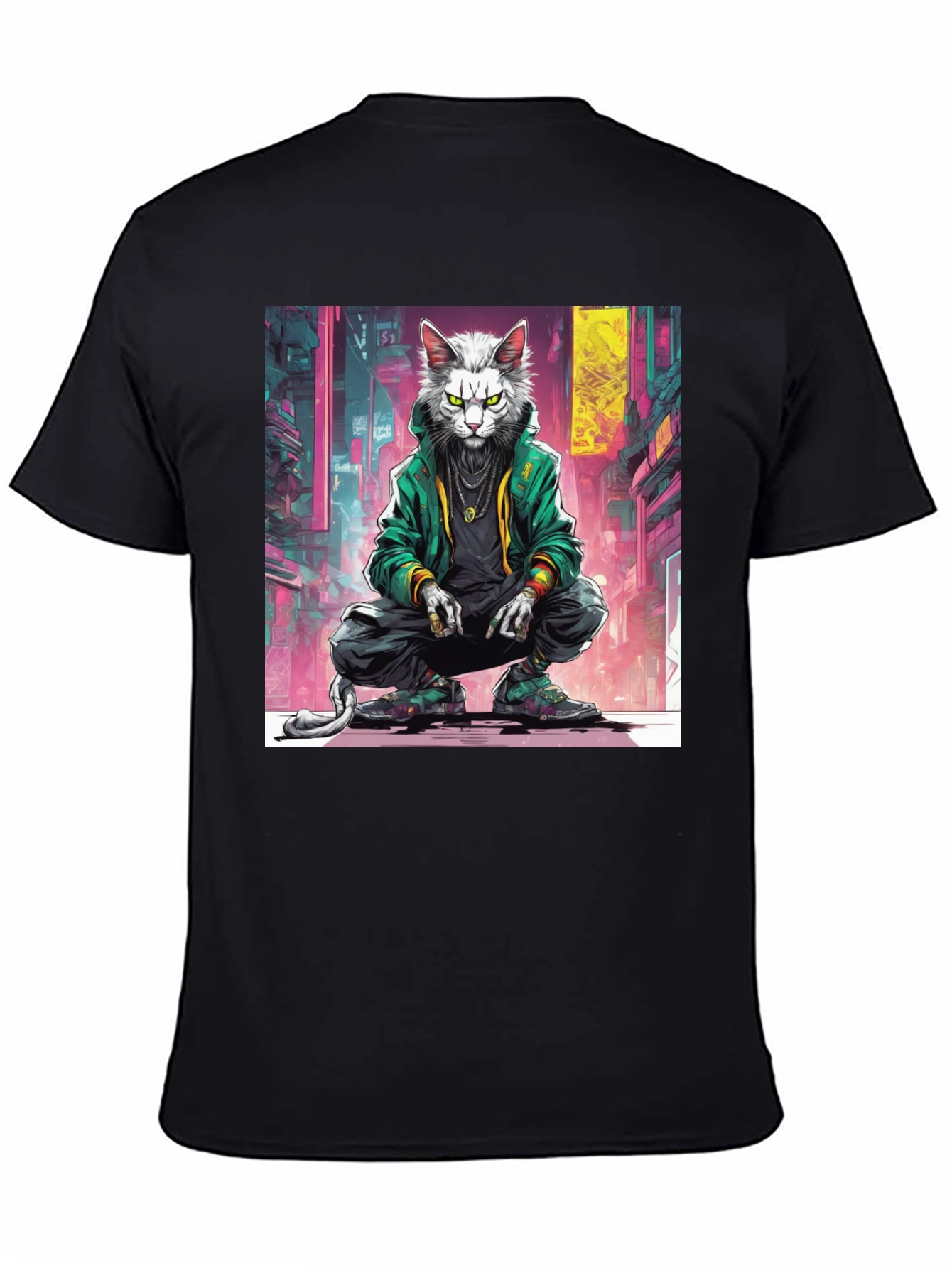 Urban Cat Graphic Tee - Cool Streetwear Style