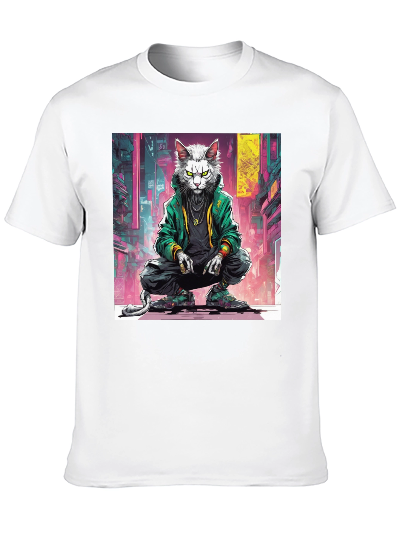 Urban Cat Graphic Tee - Cool Streetwear Style
