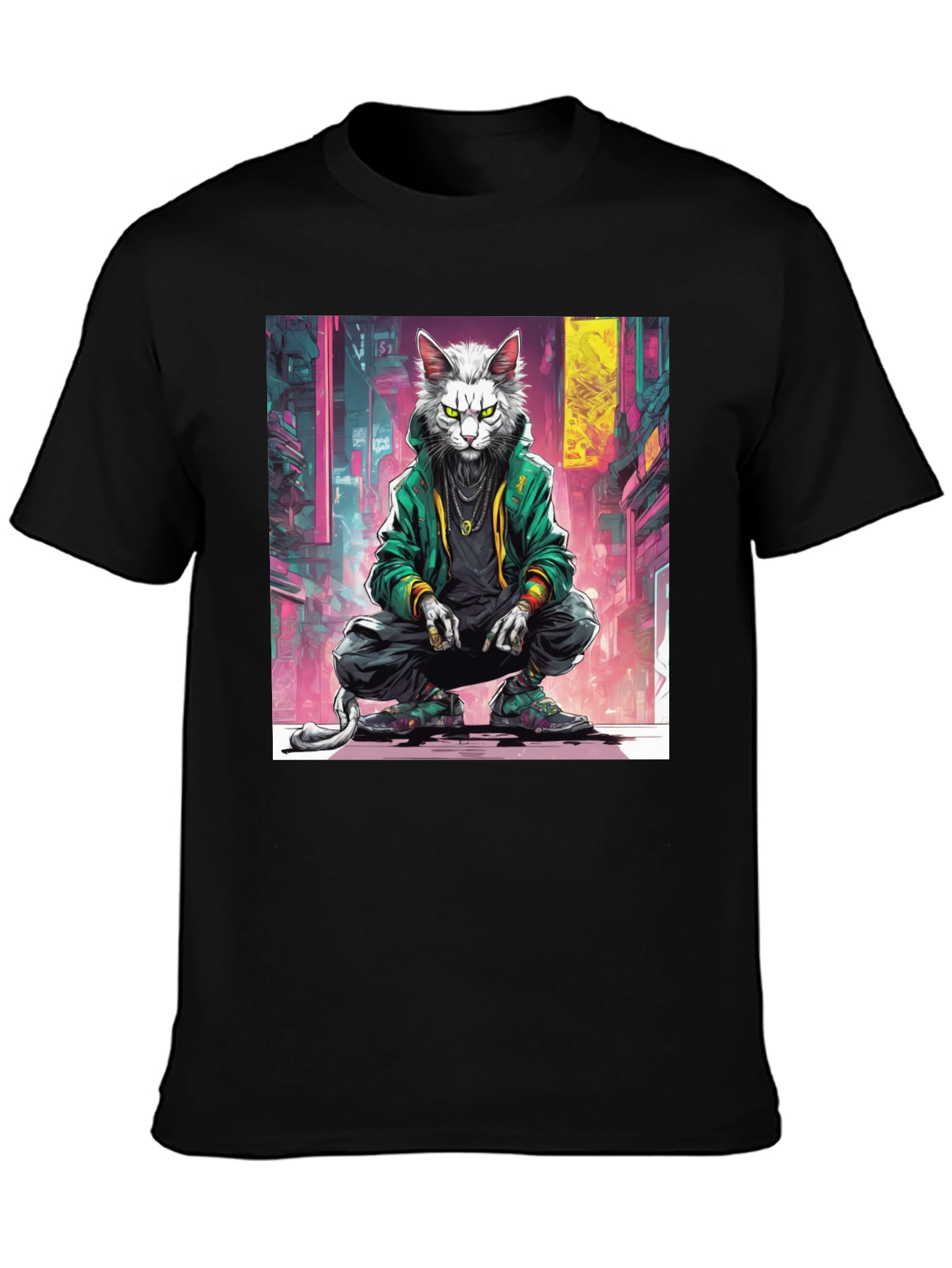 Urban Cat Graphic Tee - Cool Streetwear Style
