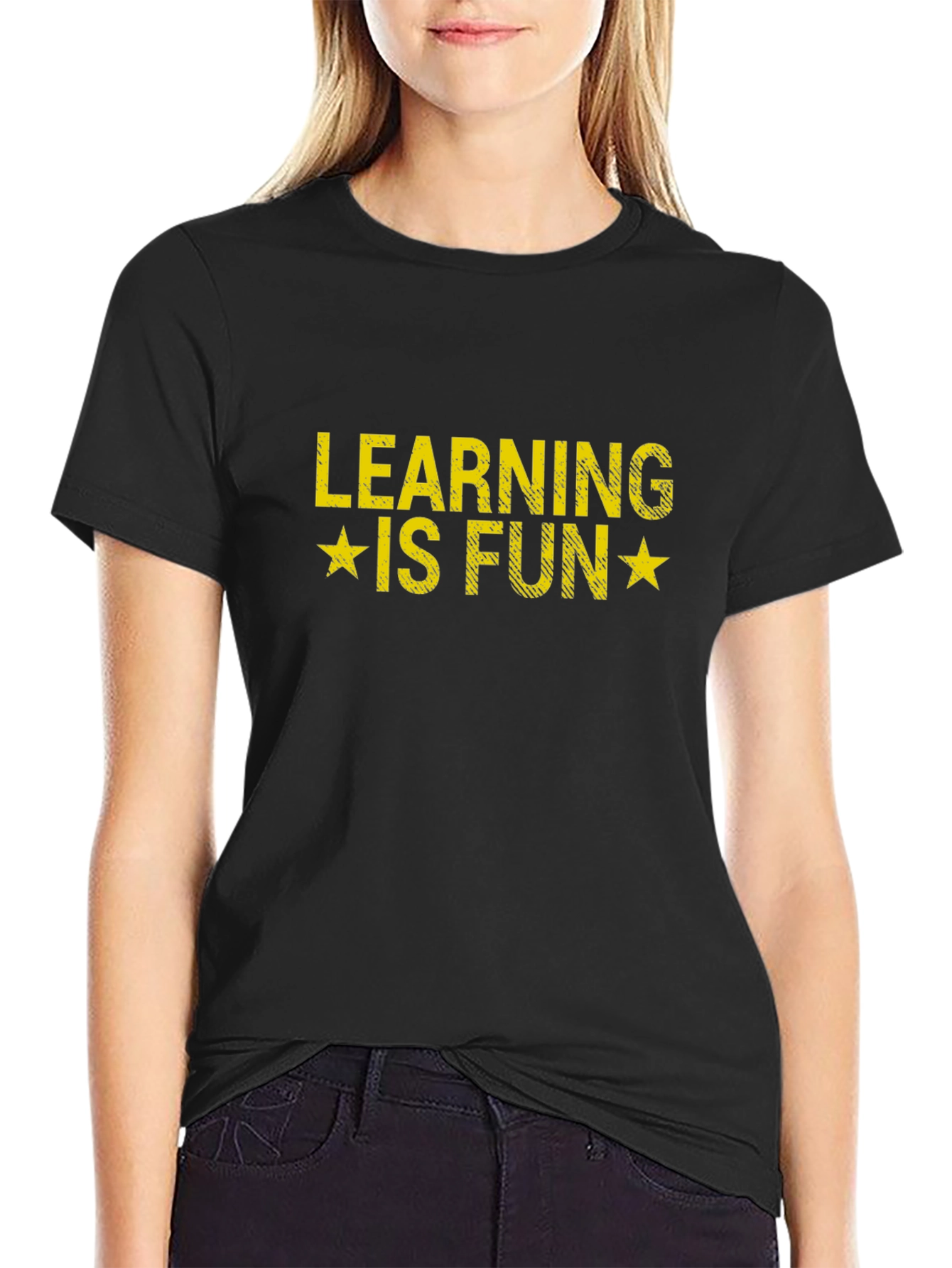 Learning is Fun Graphic T-Shirt - Black Cotton Tee