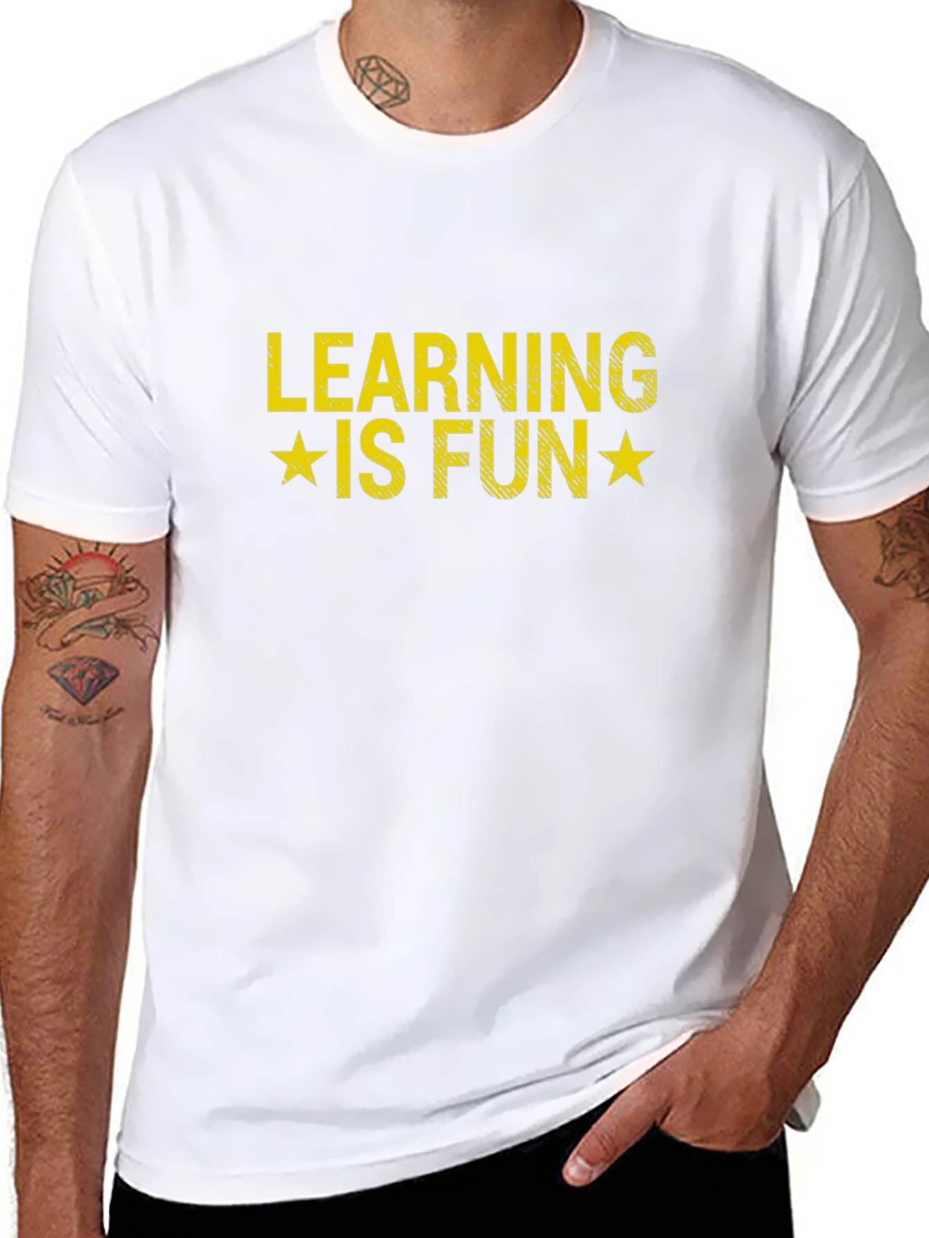 Learning is Fun Graphic T-Shirt - Black Cotton Tee