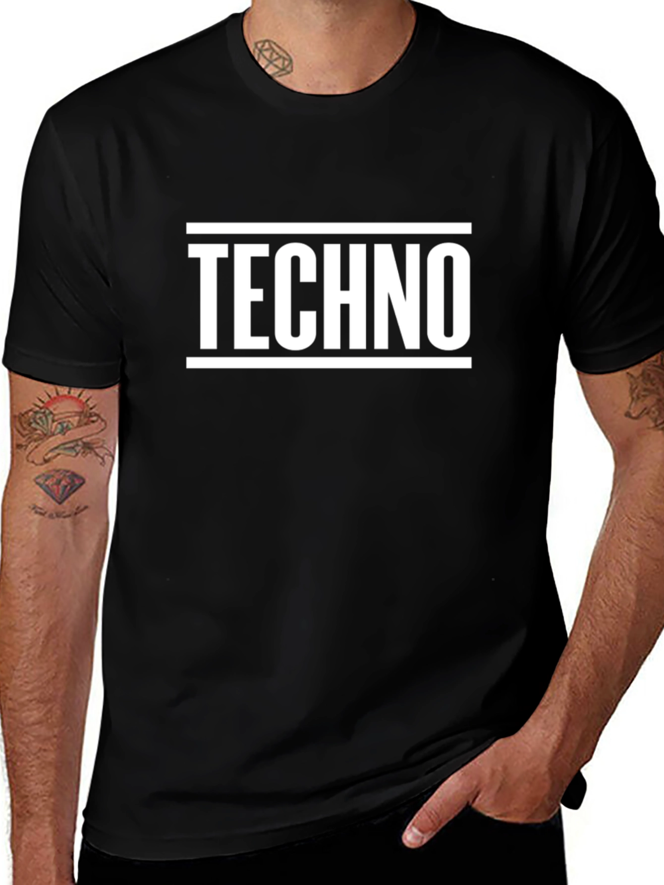 Techno Graphic Tee - Bold Minimalist Design
