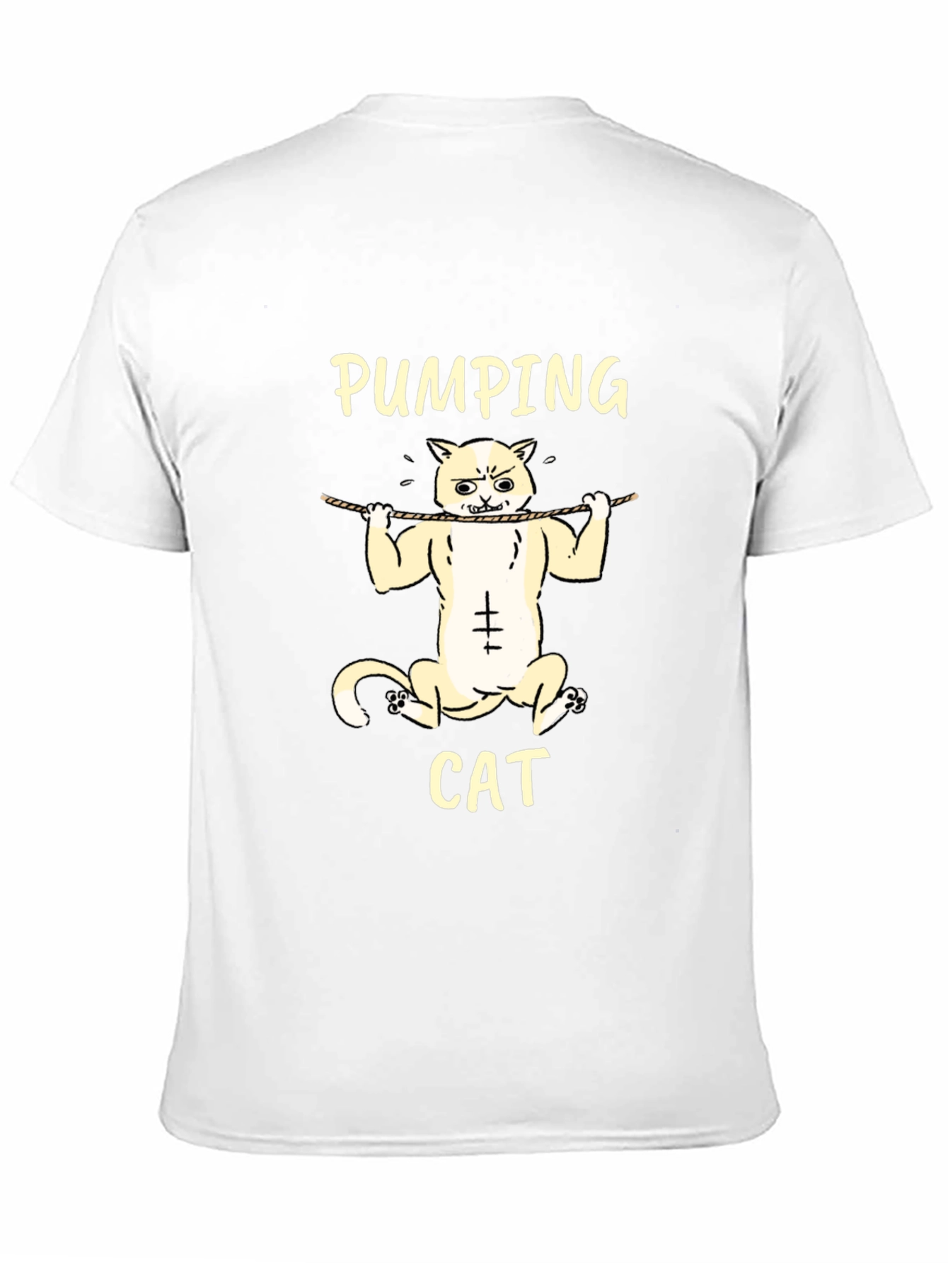 Pumping Cat Graphic T-Shirt - Gym Humor Tee