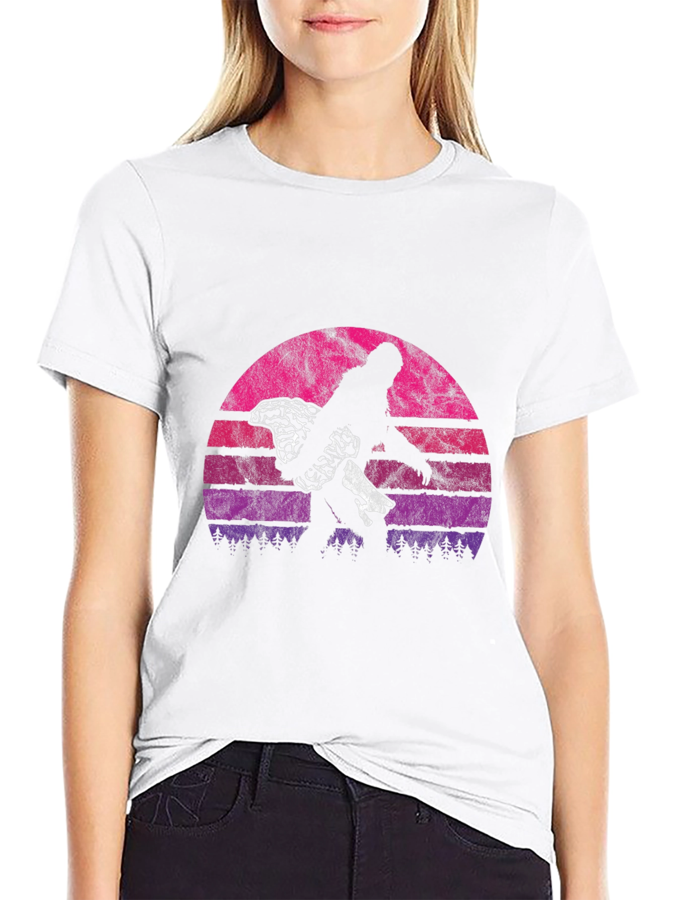 Retro Bigfoot Carrying Mushrooms T-Shirt