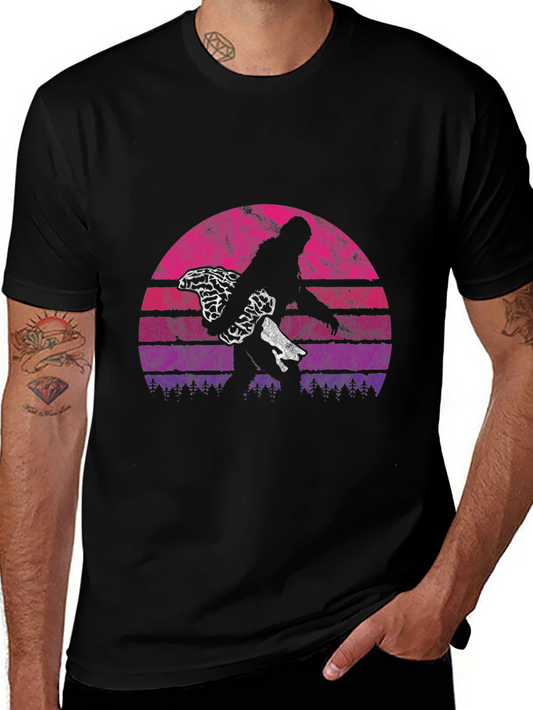 Retro Bigfoot Carrying Mushrooms T-Shirt