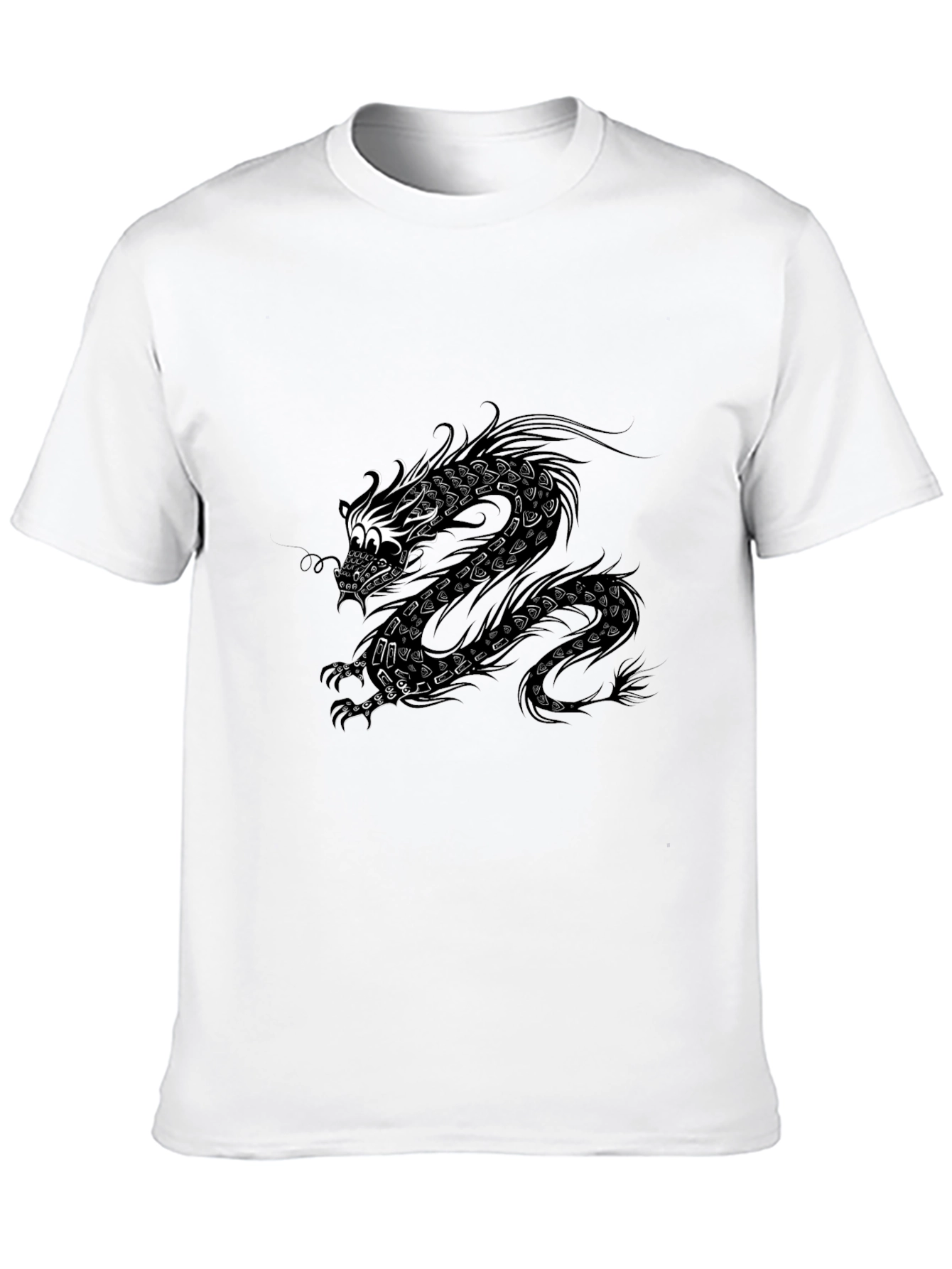 Dragon Graphic Print Black T-Shirt