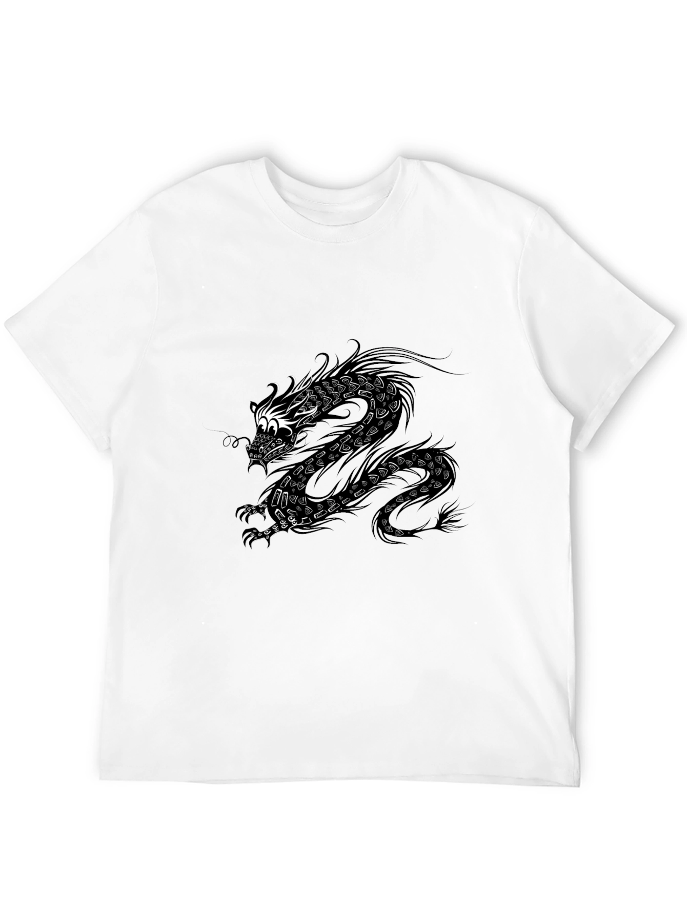 Dragon Graphic Print Black T-Shirt