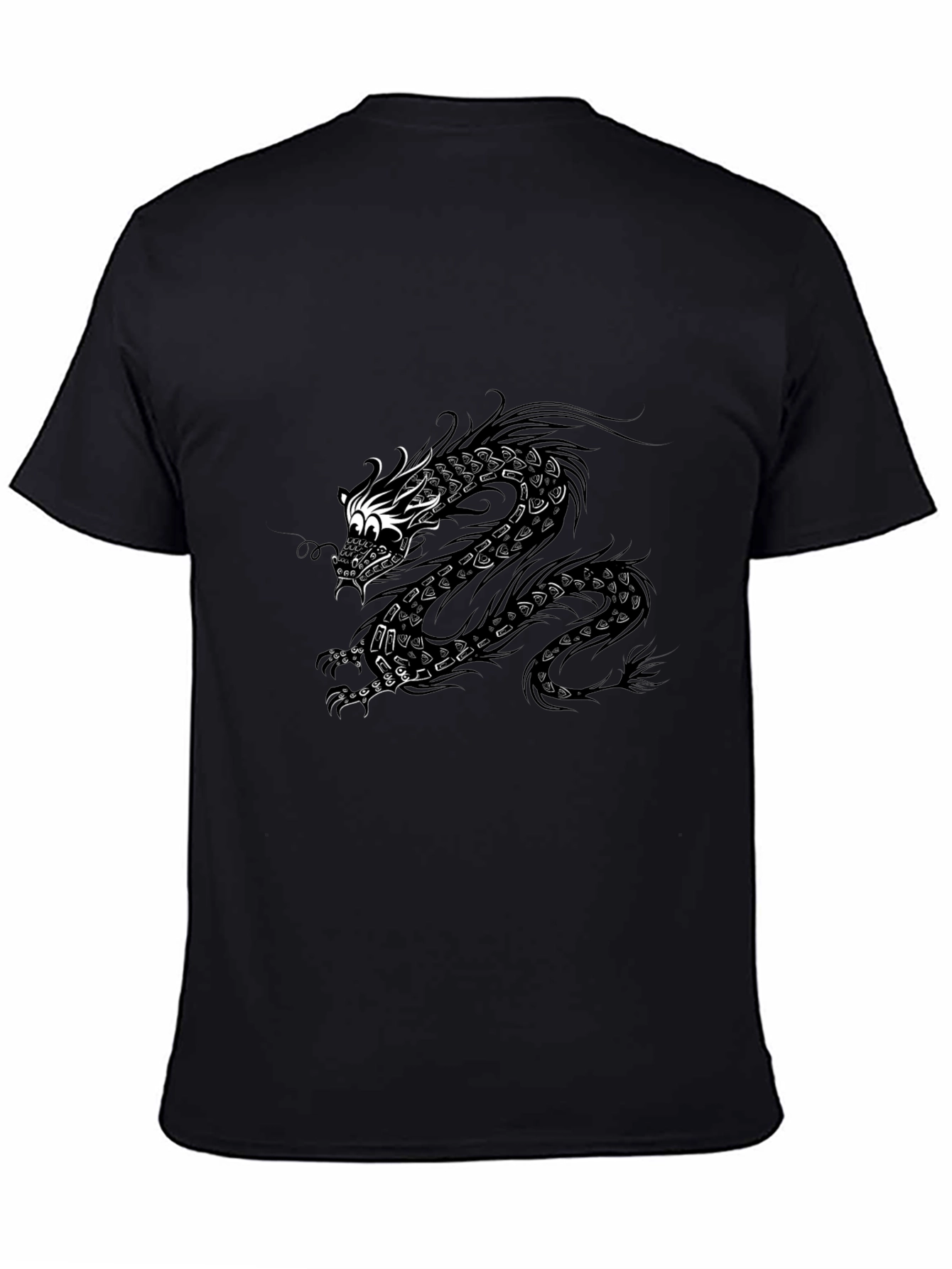 Dragon Graphic Print Black T-Shirt