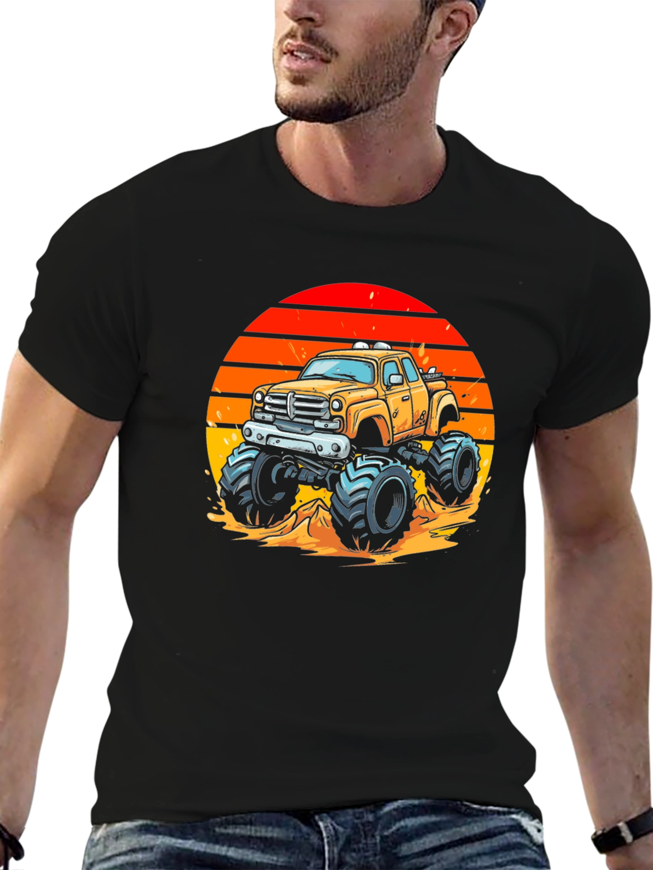 Monster Truck Sunset Graphic Tee